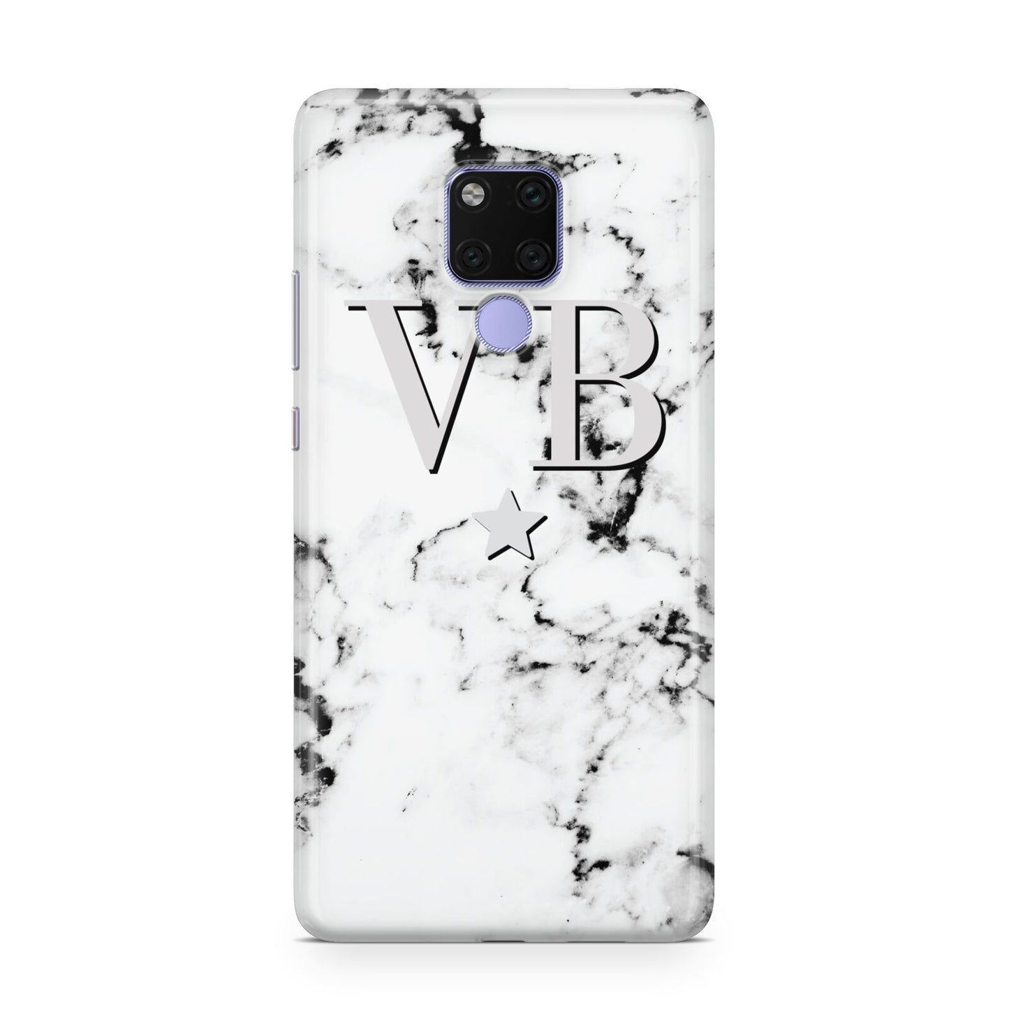 Personalised Star Marble Initialed Grey Huawei Mate 20X Phone Case