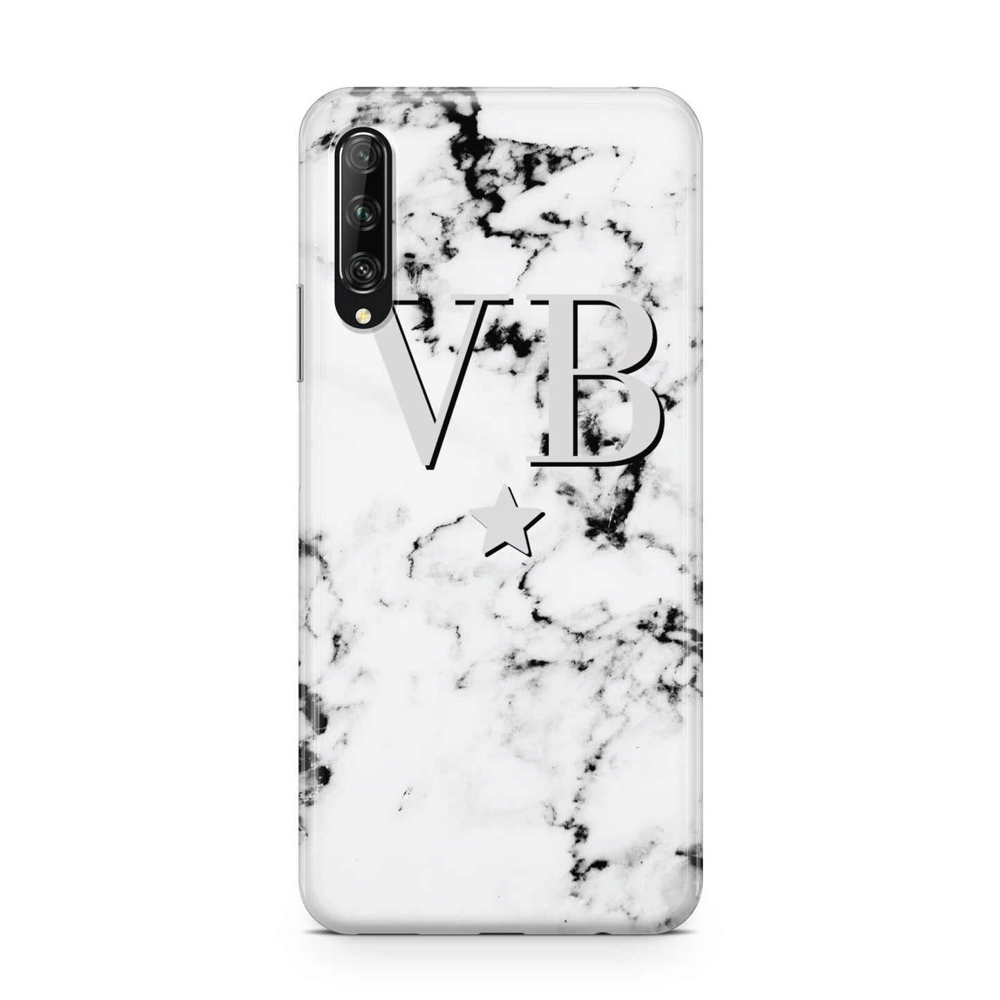 Personalised Star Marble Initialed Grey Huawei P Smart Pro 2019