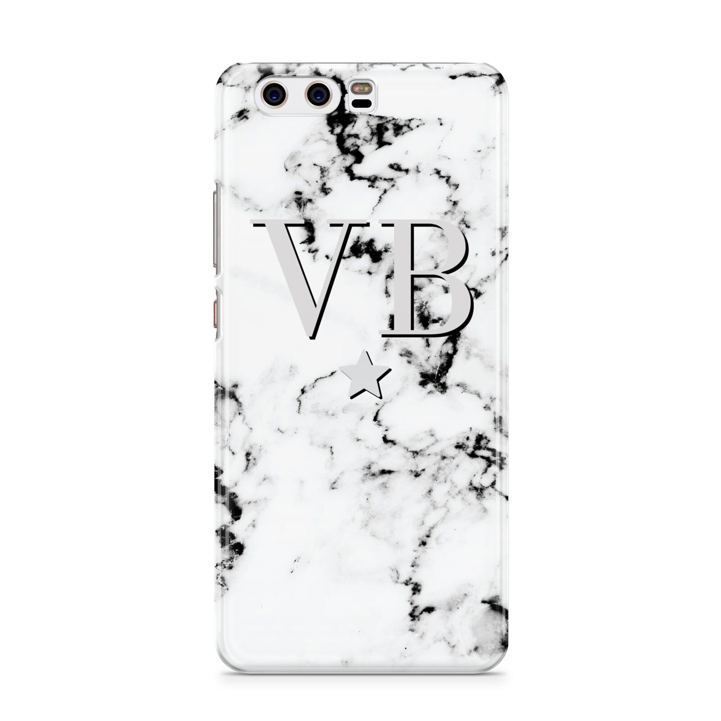 Personalised Star Marble Initialed Grey Huawei P10 Phone Case