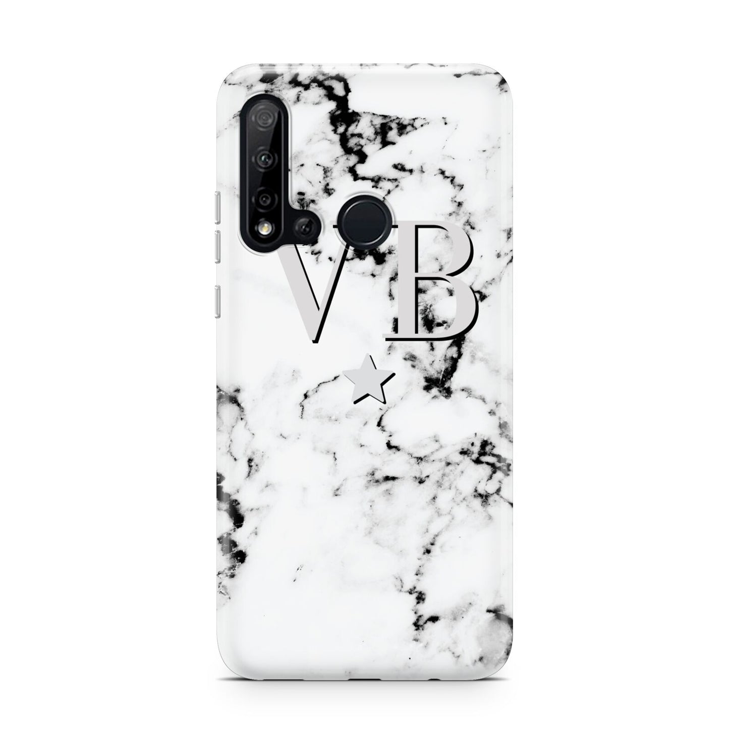 Personalised Star Marble Initialed Grey Huawei P20 Lite 5G Phone Case