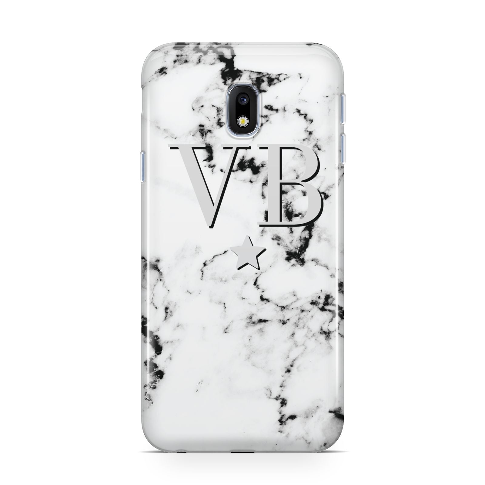 Personalised Star Marble Initialed Grey Samsung Galaxy J3 2017 Case