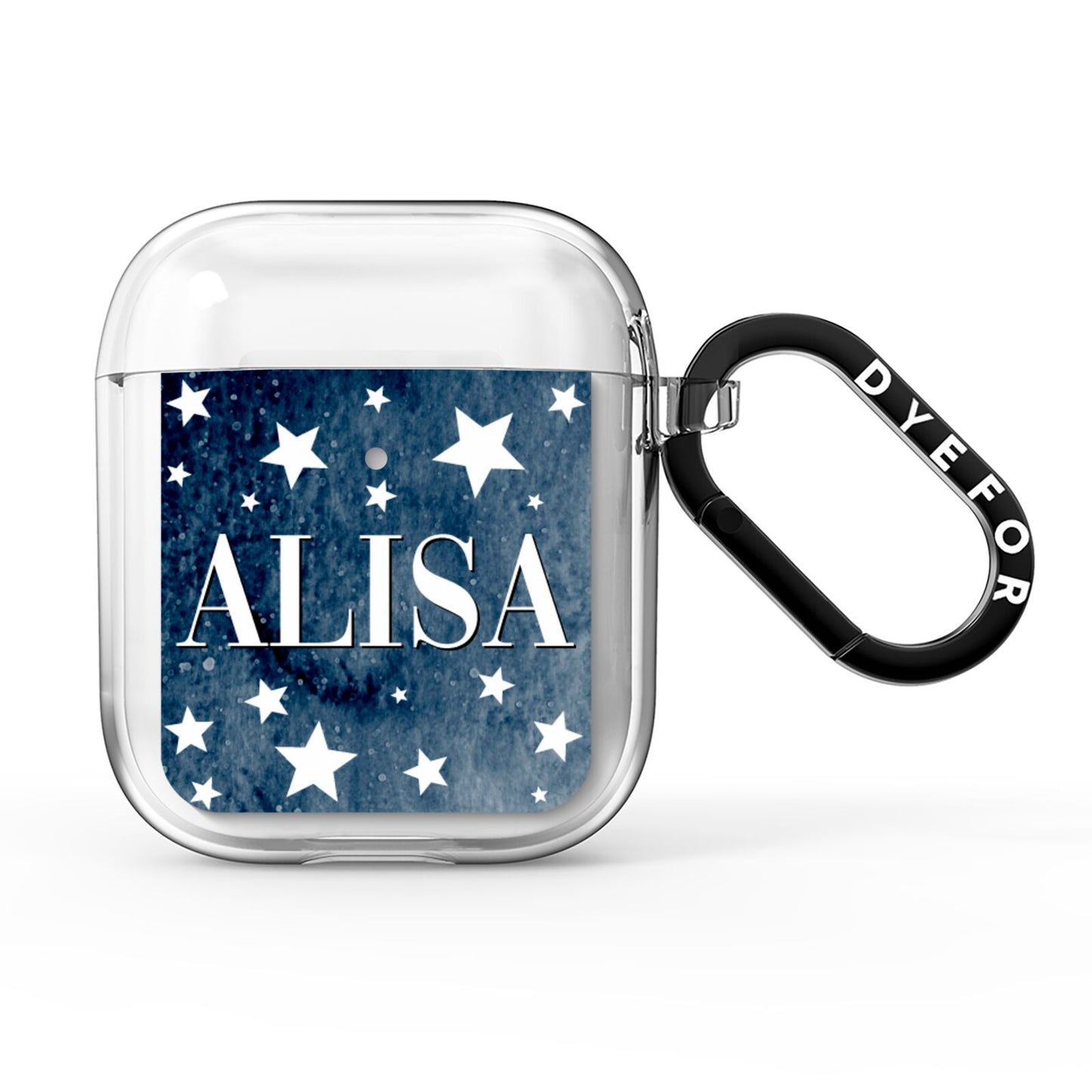 Personalised Star Print AirPods Clear Case