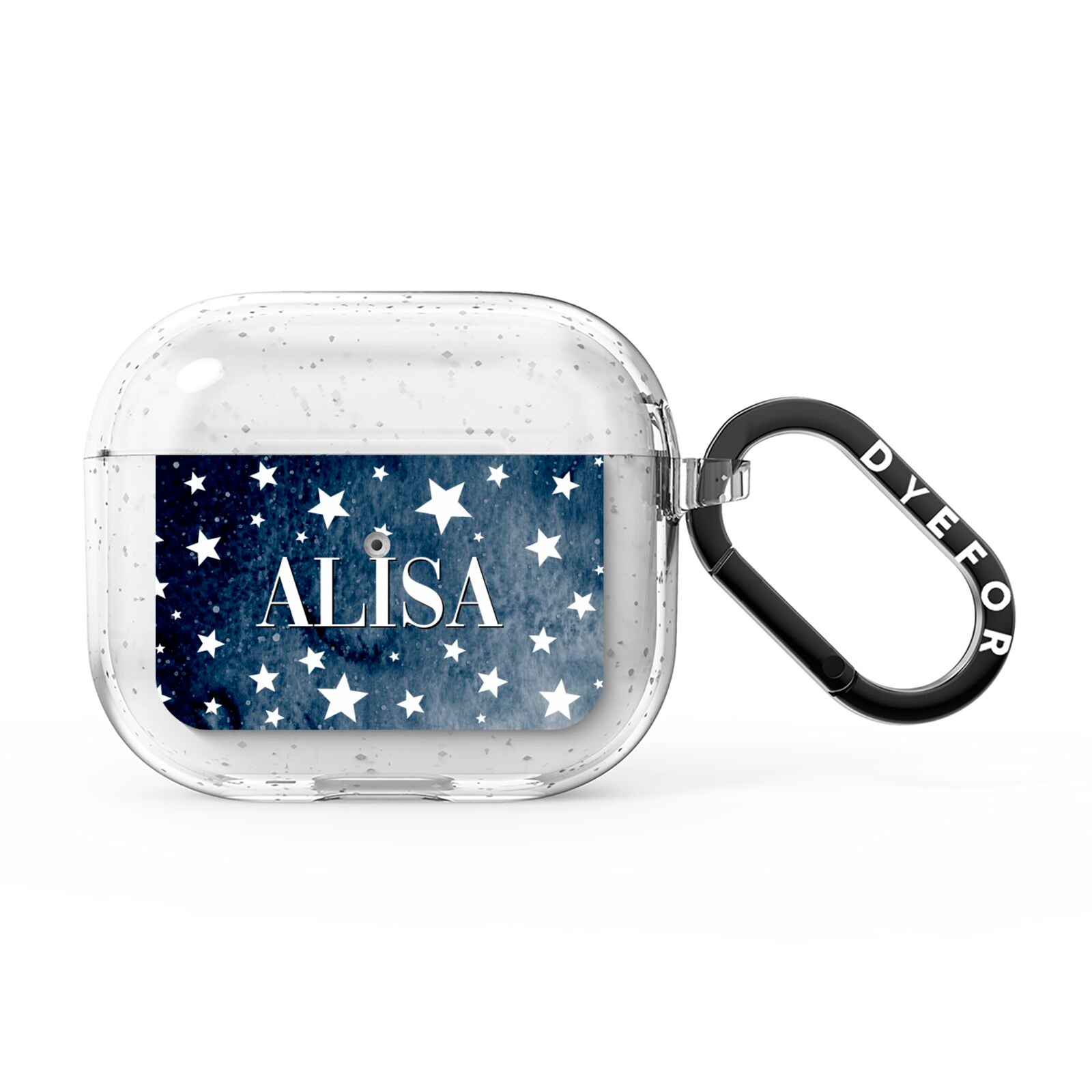 Personalised Star Print AirPods Glitter Case 3rd Gen