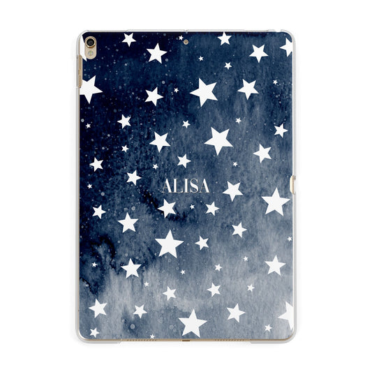 Personalised Star Print Apple iPad Gold Case