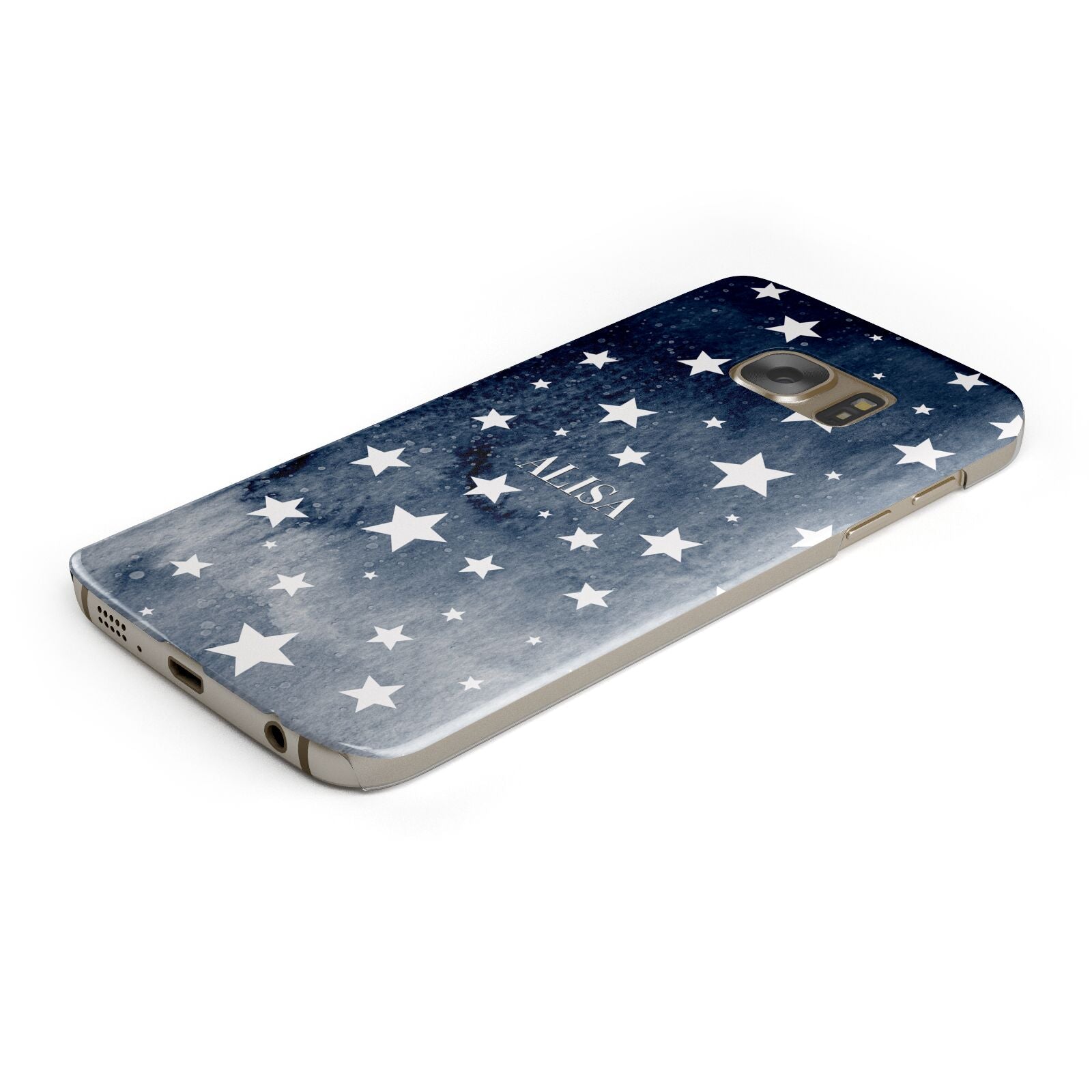 Personalised Star Print Protective Samsung Galaxy Case Angled Image