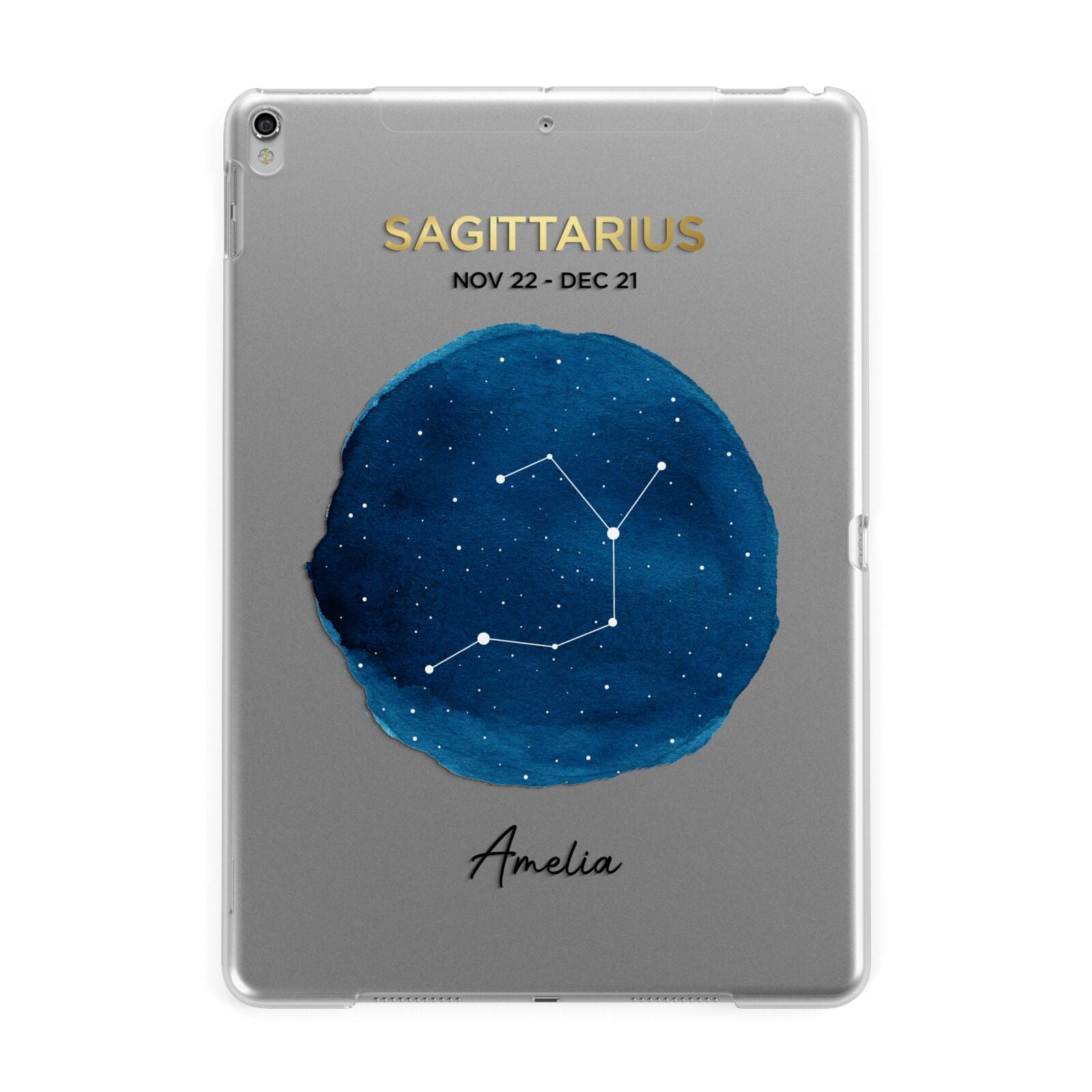 Personalised Star Sign Apple iPad Silver Case