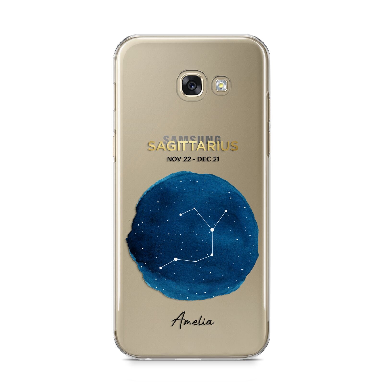 Personalised Star Sign Samsung Galaxy A5 2017 Case on gold phone