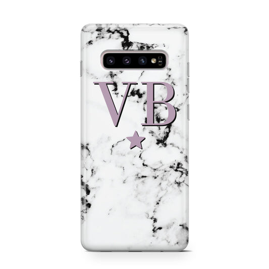 Personalised Star With Monogram Marble Protective Samsung Galaxy Case