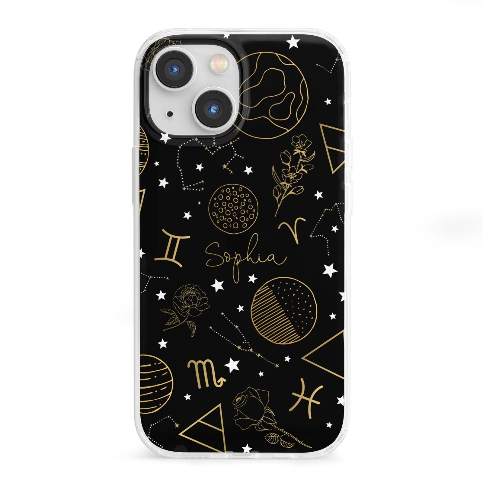 Personalised Stargazer iPhone 13 Mini Clear Bumper Case