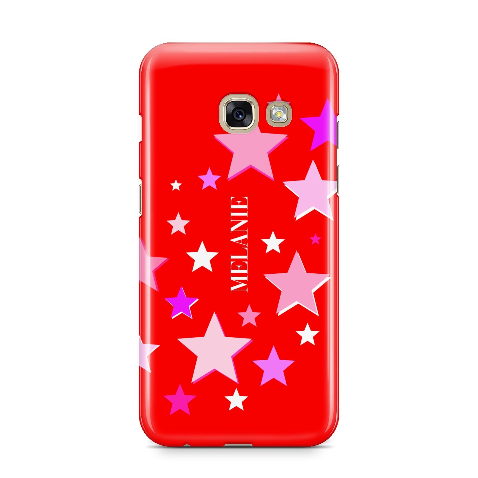 Personalised Stars Samsung Galaxy A3 2017 Case on gold phone