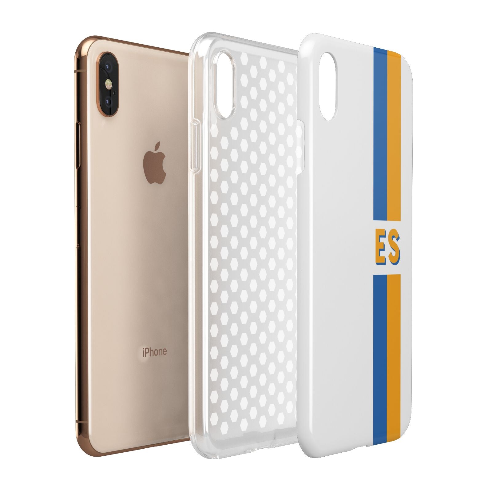 Personalised Striped Apple iPhone Xs Max 3D Tough Case Expanded View