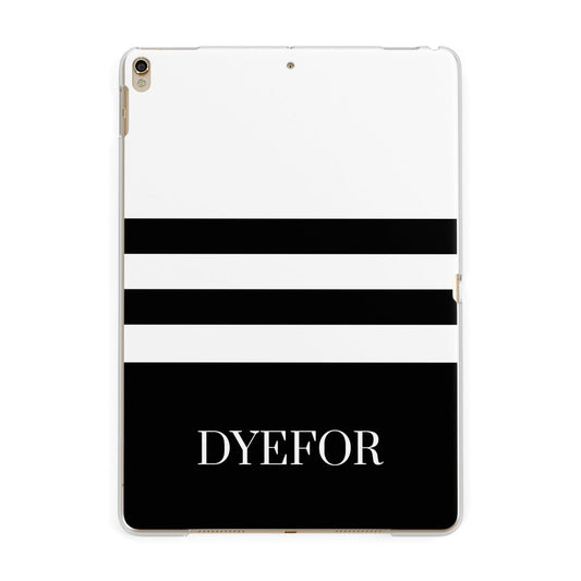 Personalised Striped Name Apple iPad Gold Case