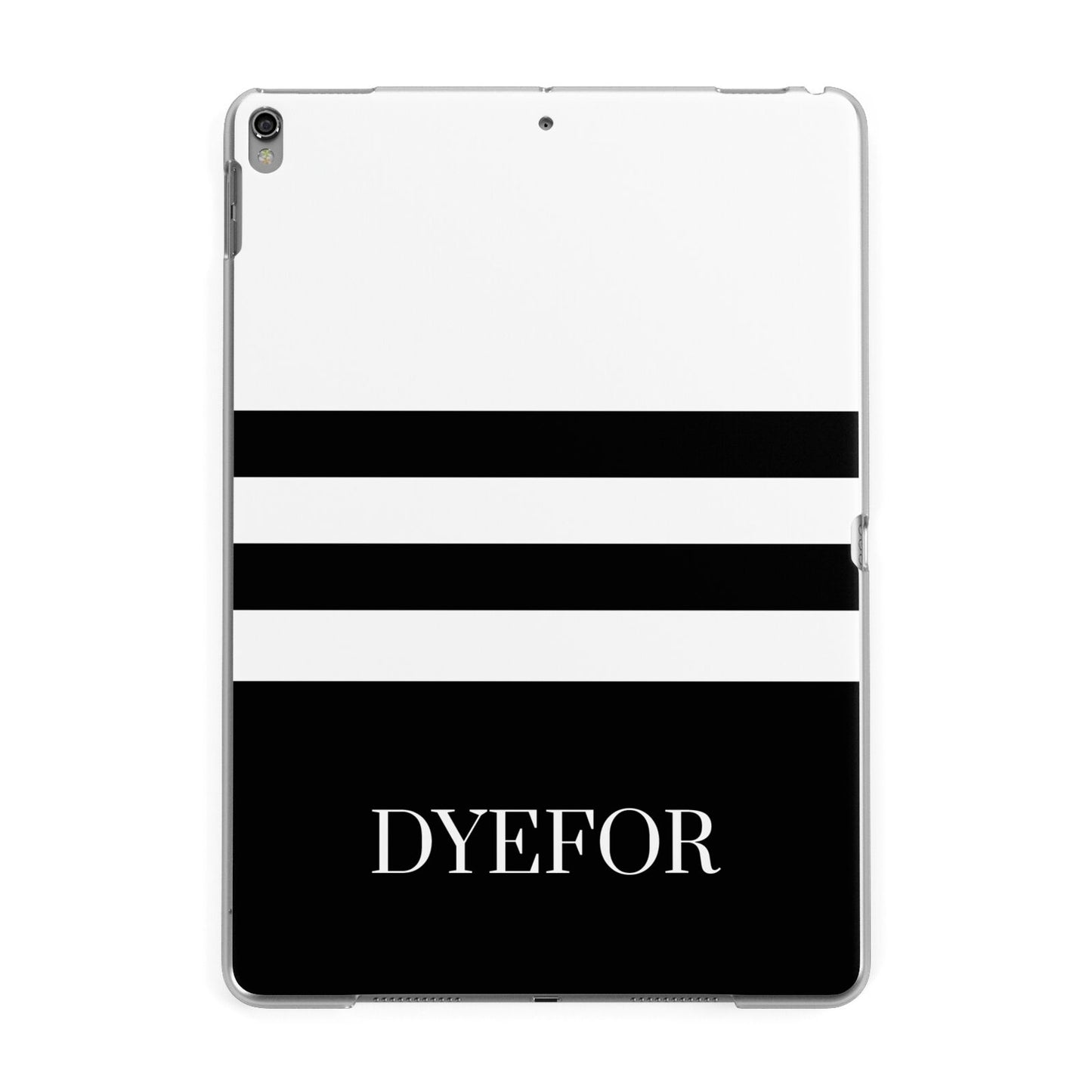 Personalised Striped Name Apple iPad Grey Case