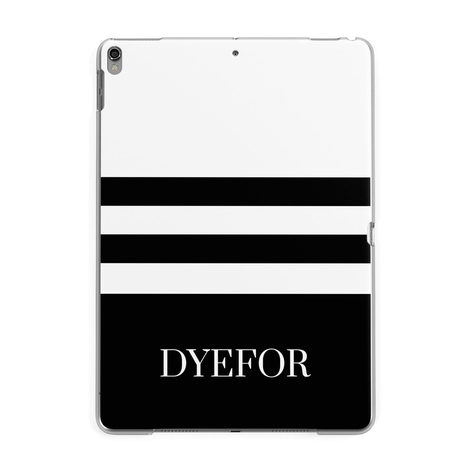 Personalised Striped Name Apple iPad Grey Case