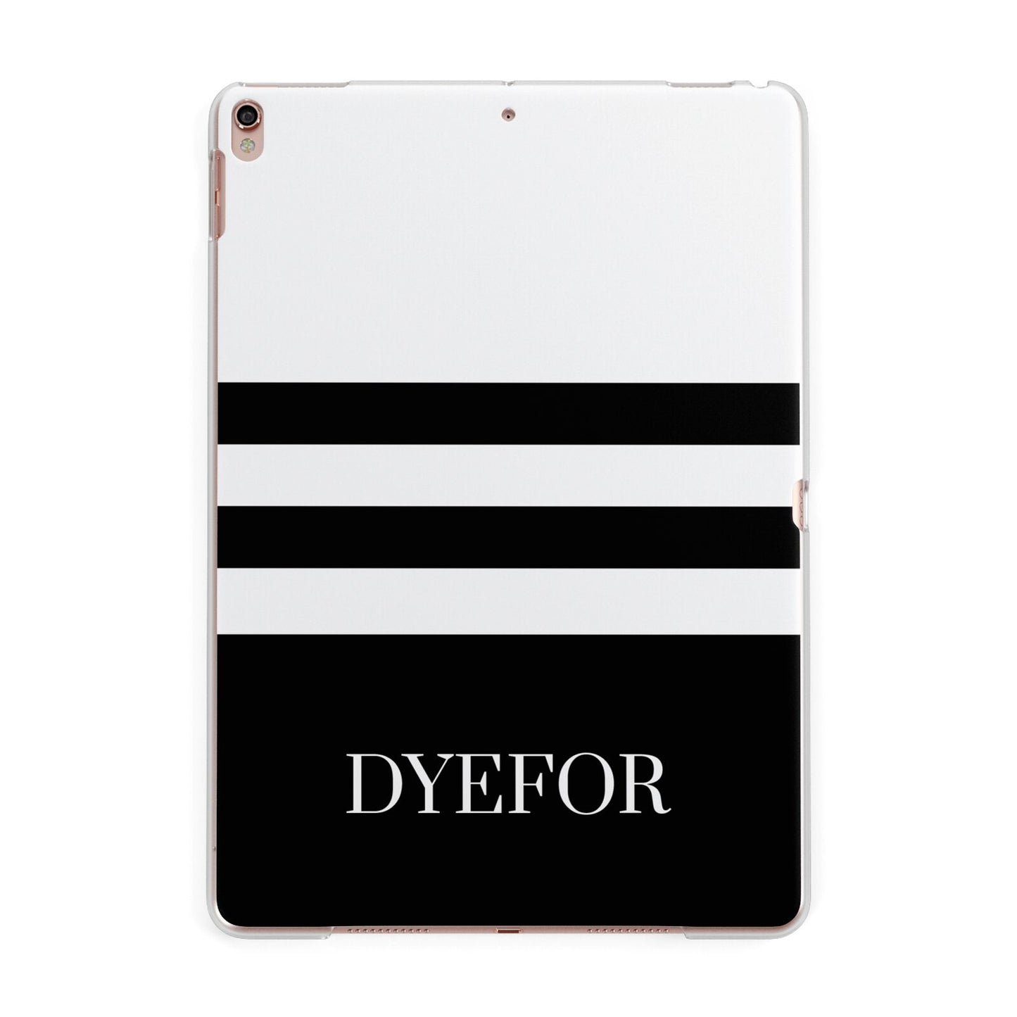 Personalised Striped Name Apple iPad Rose Gold Case