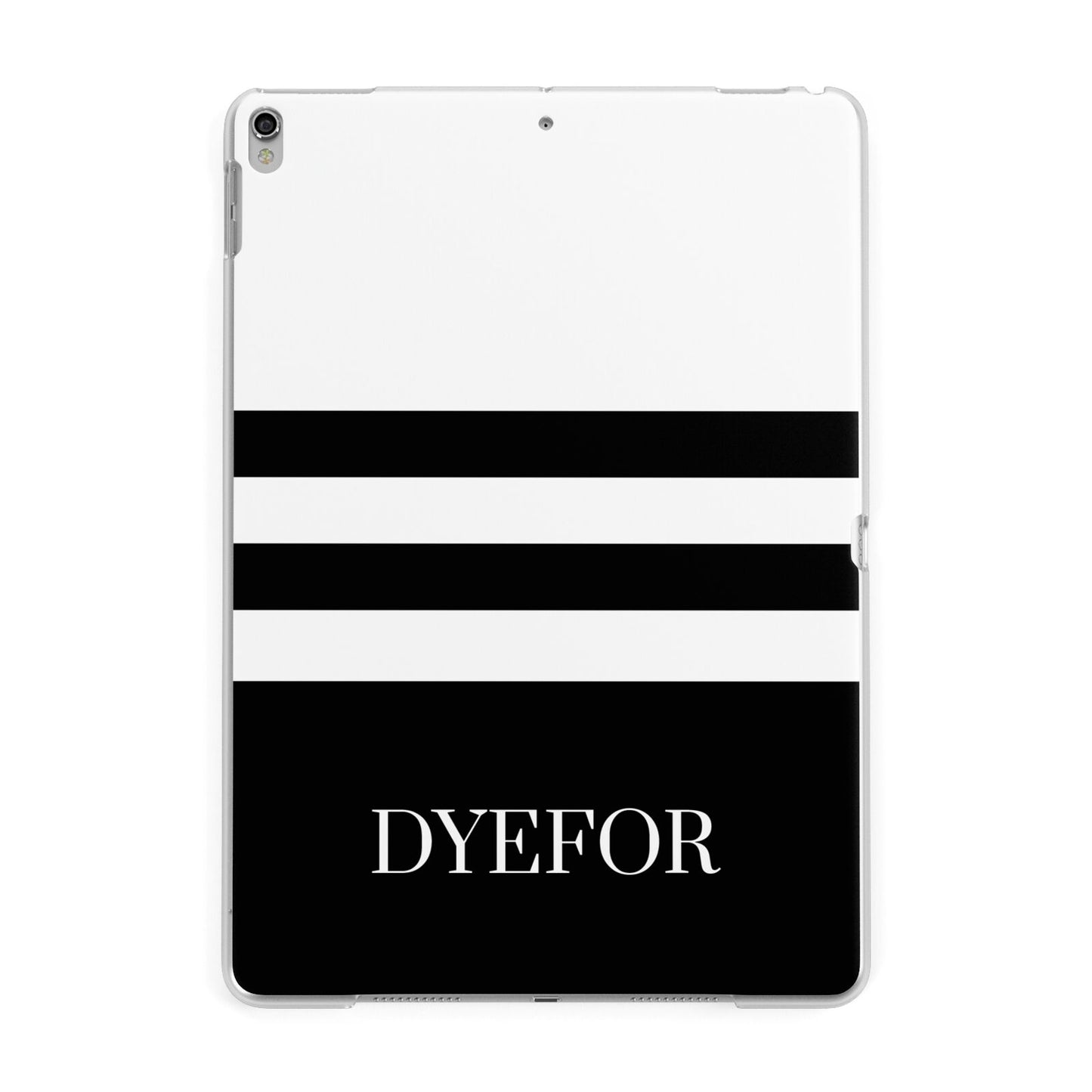 Personalised Striped Name Apple iPad Silver Case