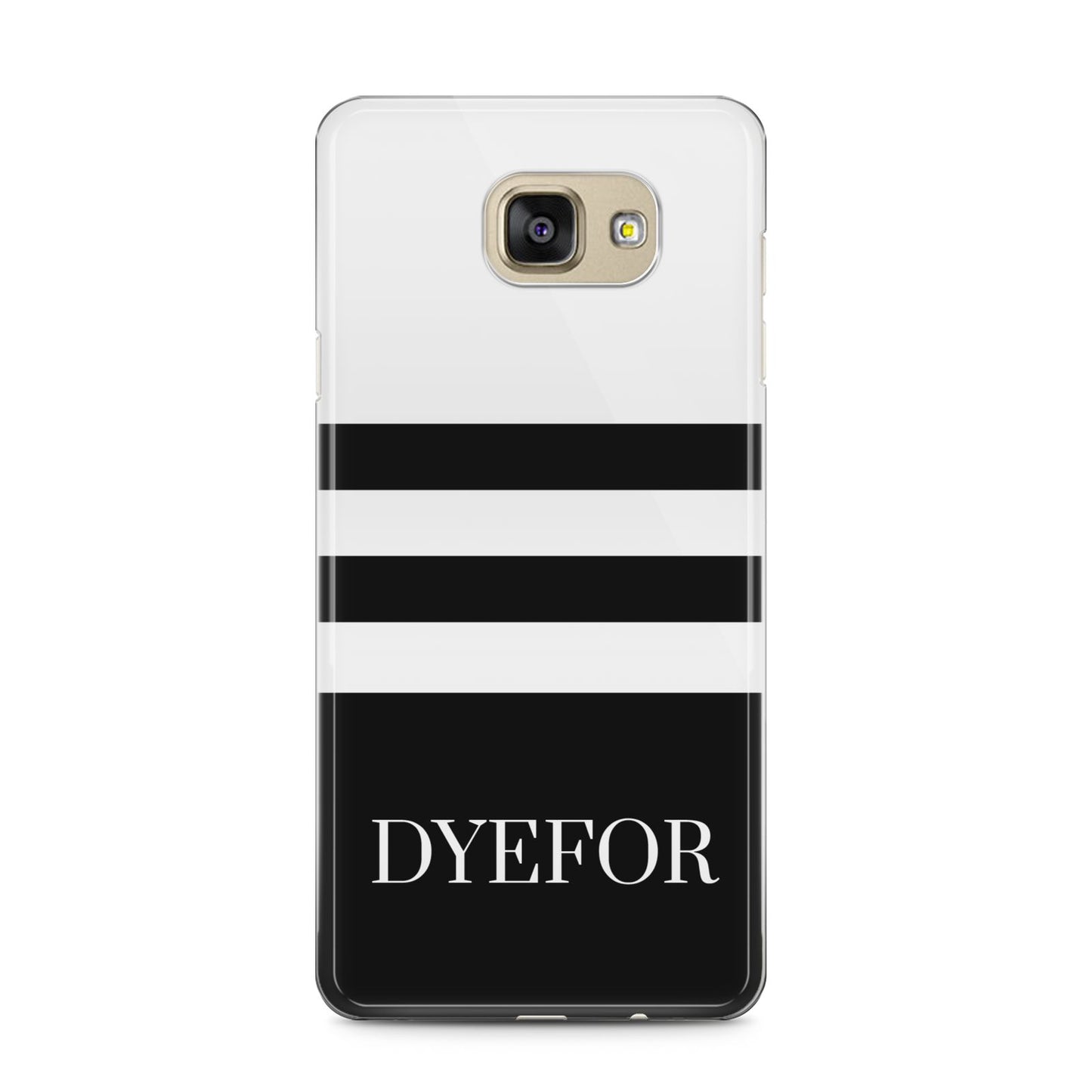 Personalised Striped Name Samsung Galaxy A5 2016 Case on gold phone