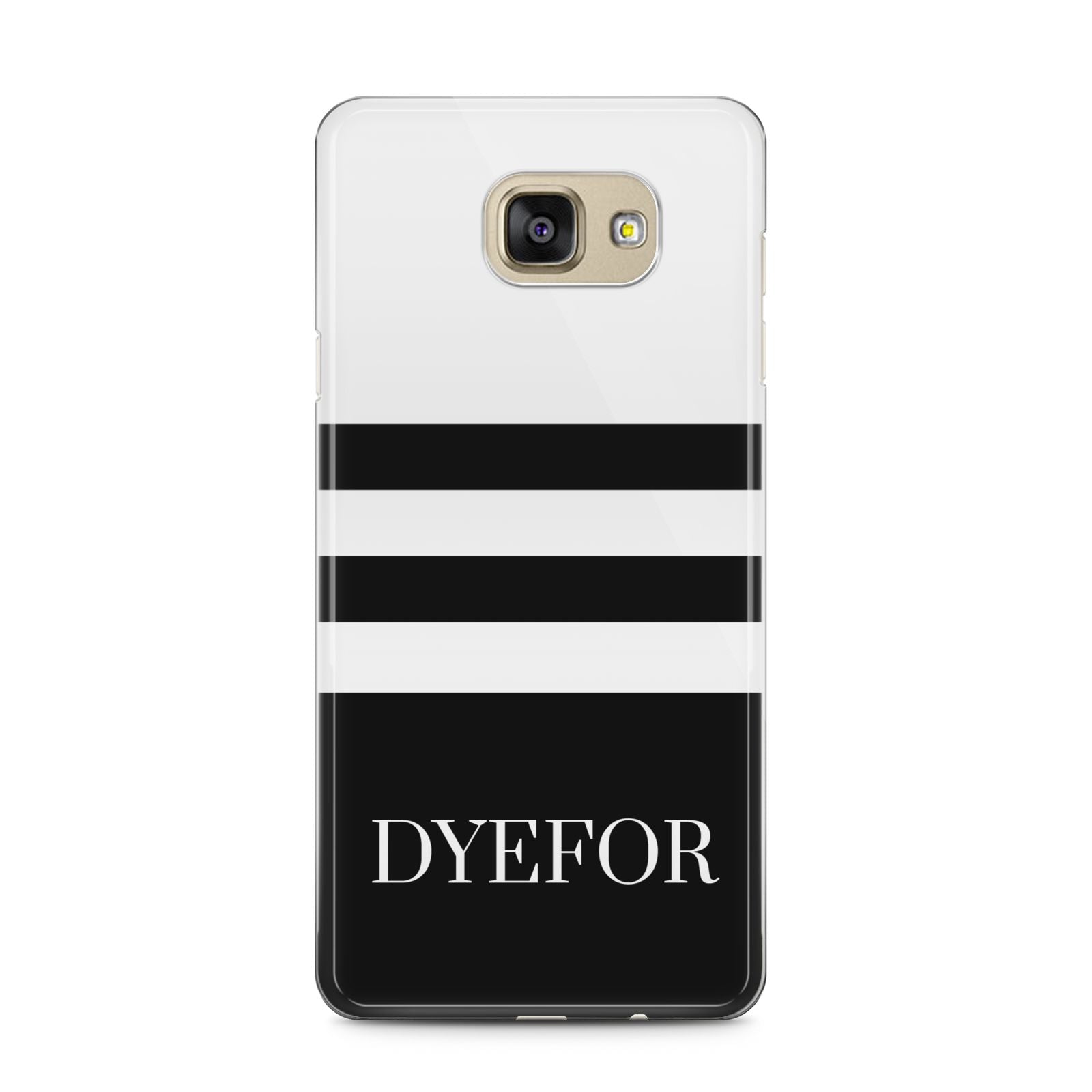 Personalised Striped Name Samsung Galaxy A5 2016 Case on gold phone