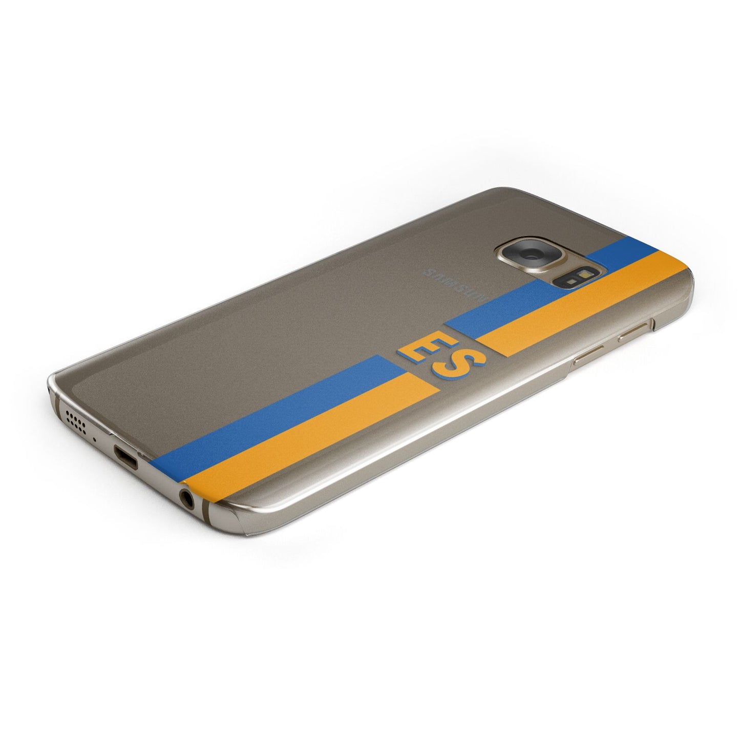 Personalised Striped Protective Samsung Galaxy Case Angled Image