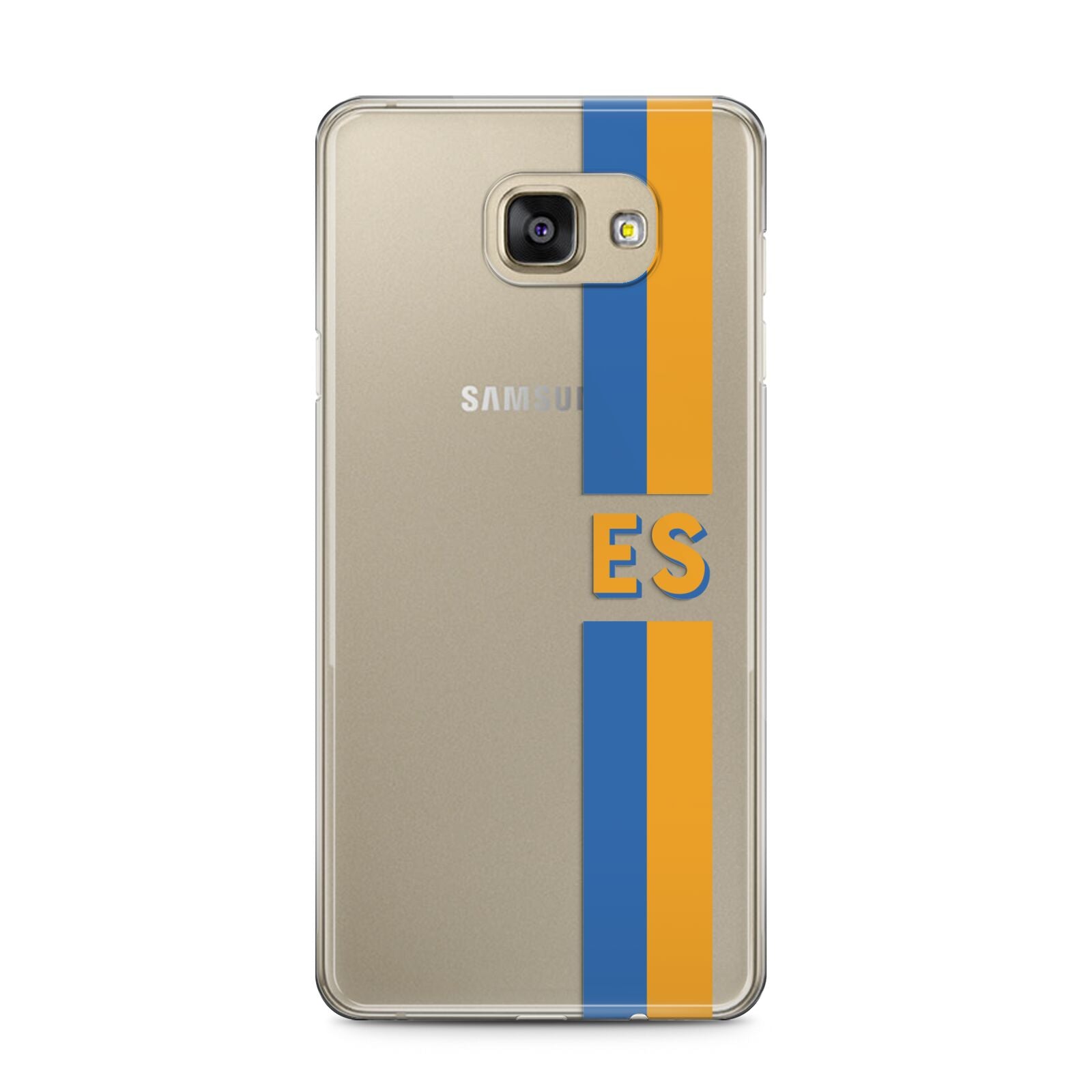 Personalised Striped Samsung Galaxy A5 2016 Case on gold phone