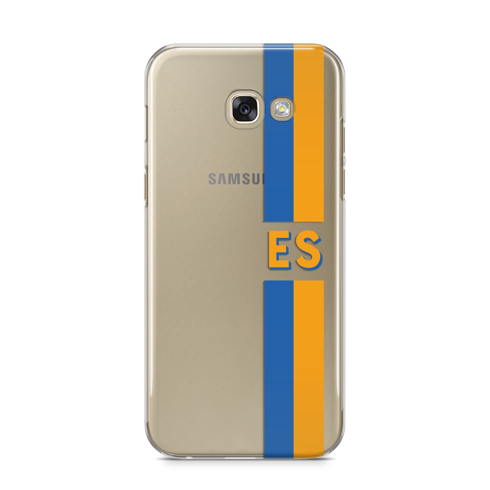 Personalised Striped Samsung Galaxy A5 2017 Case on gold phone