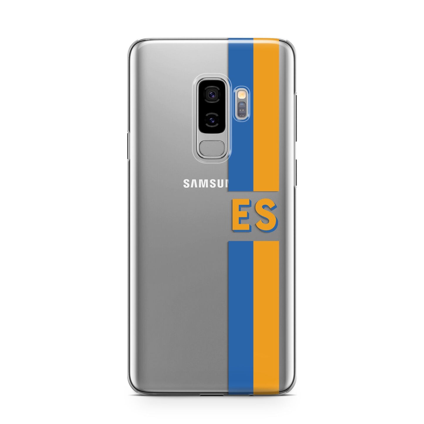 Personalised Striped Samsung Galaxy S9 Plus Case on Silver phone