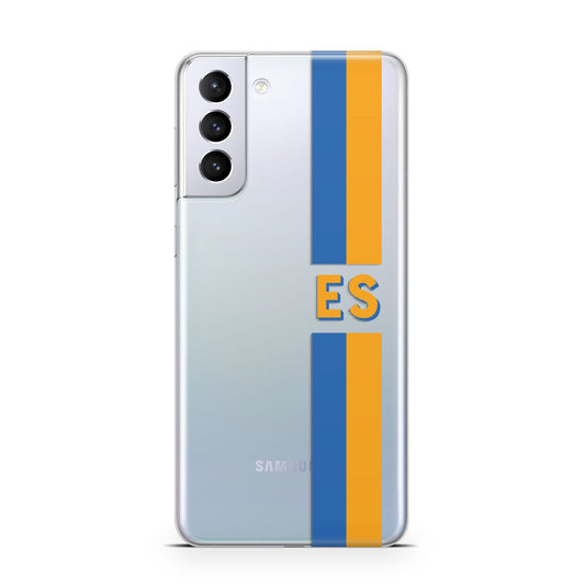 Personalised Striped Samsung S21 Plus Phone Case