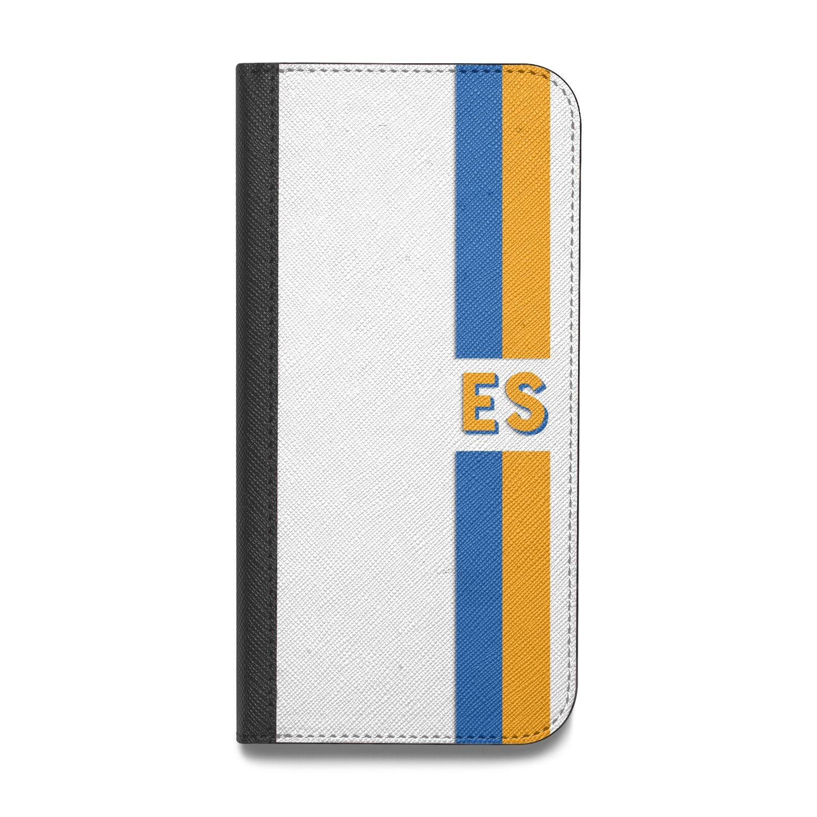 Personalised Striped Vegan Leather Flip iPhone Case