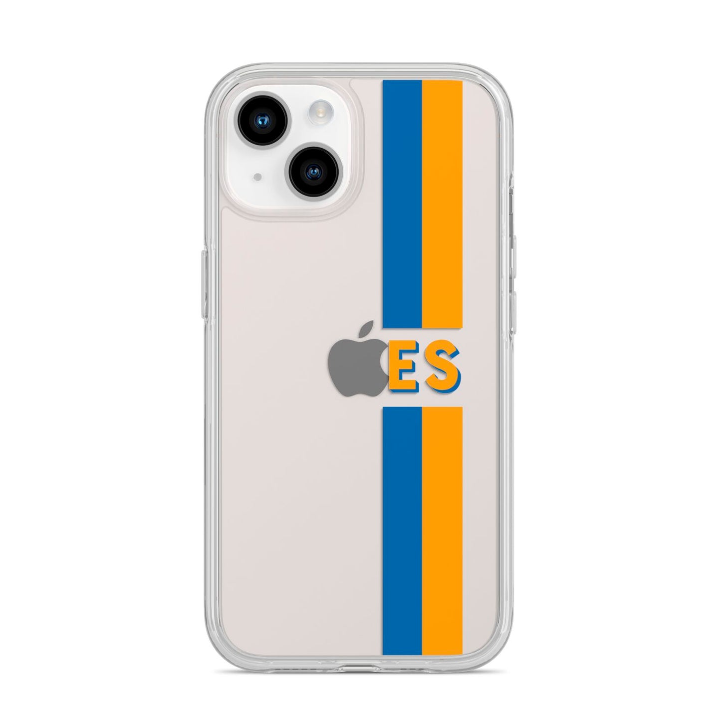 Personalised Striped iPhone 14 Clear Tough Case Starlight