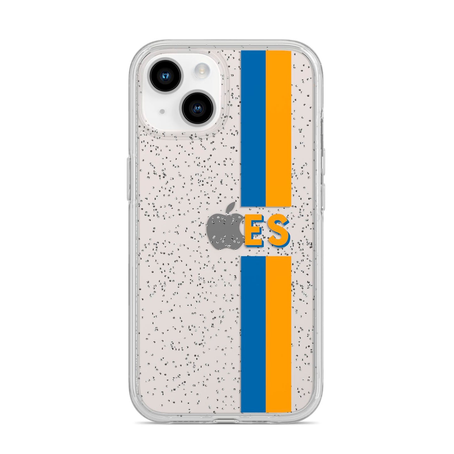 Personalised Striped iPhone 14 Glitter Tough Case Starlight