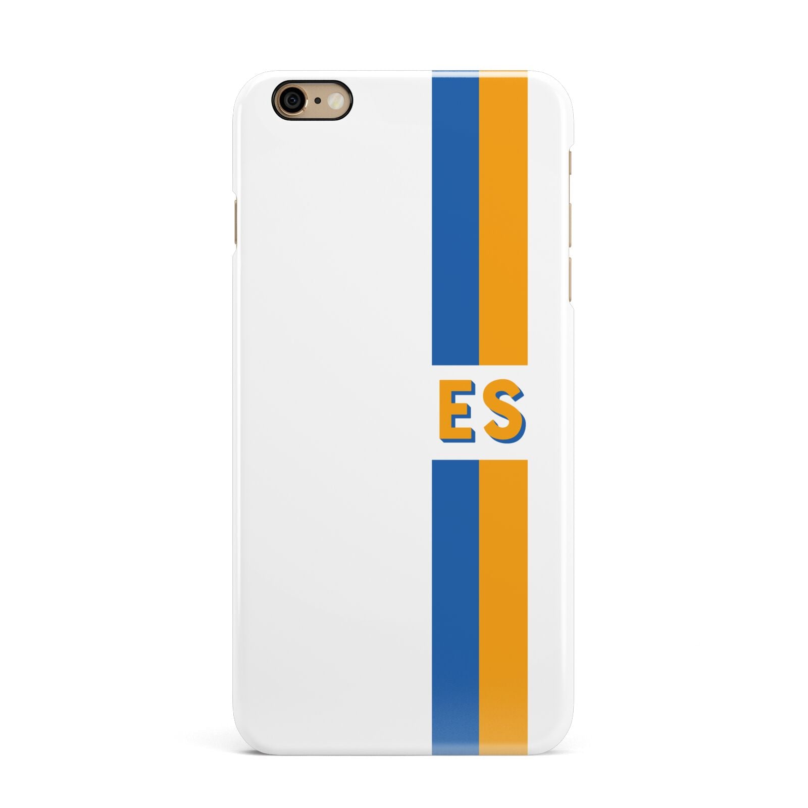 Personalised Striped iPhone 6 Plus 3D Snap Case on Gold Phone