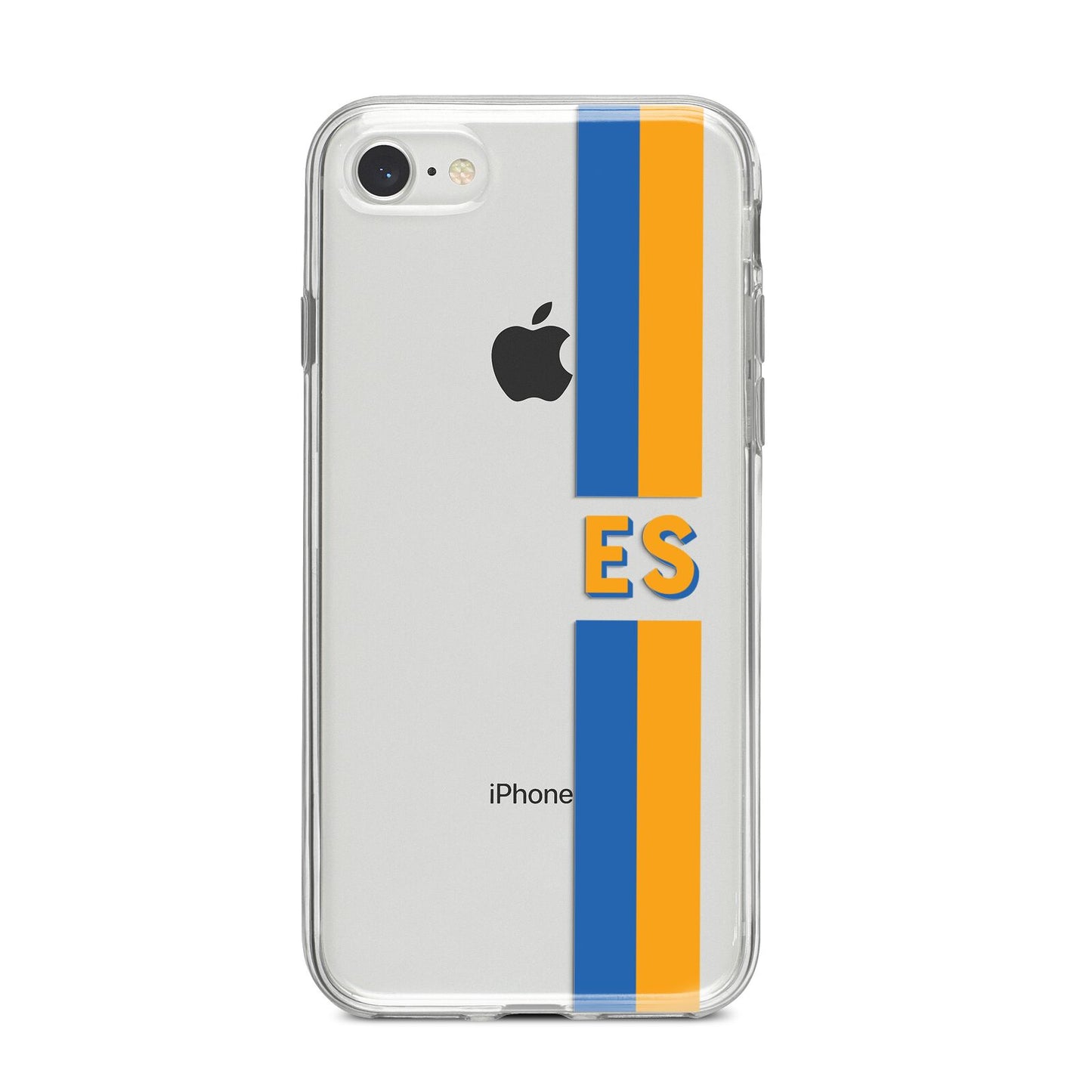 Personalised Striped iPhone 8 Bumper Case on Silver iPhone