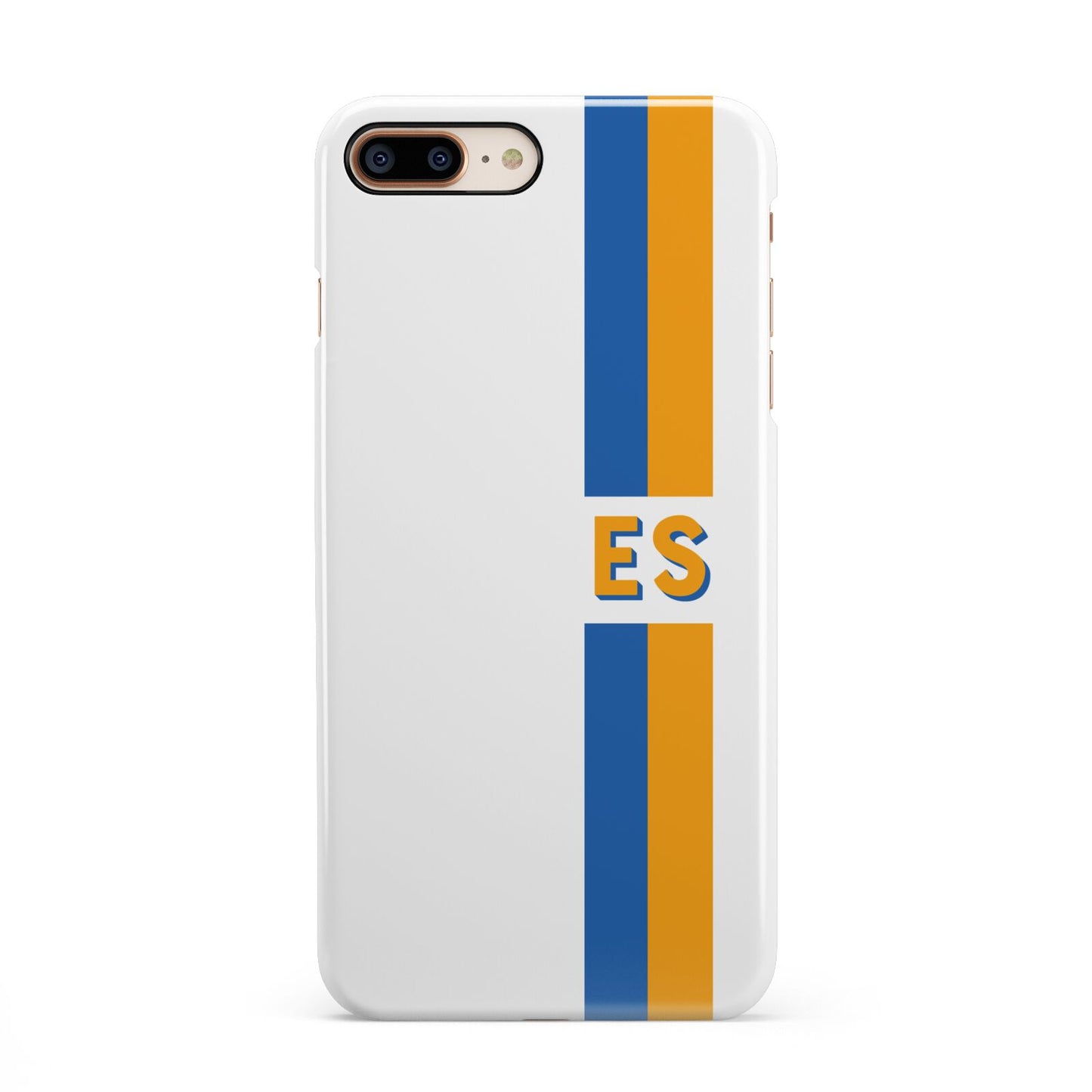 Personalised Striped iPhone 8 Plus 3D Snap Case on Gold Phone