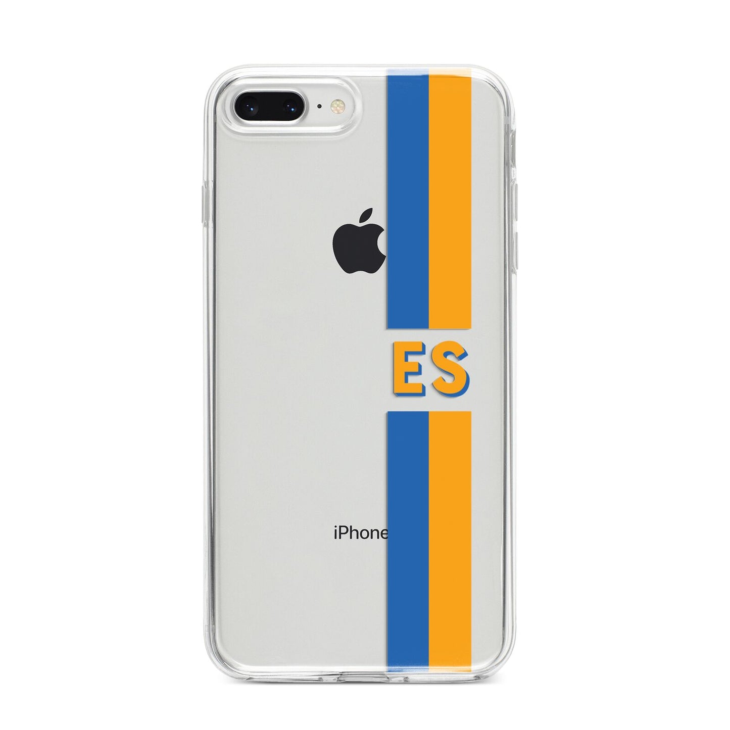 Personalised Striped iPhone 8 Plus Bumper Case on Silver iPhone