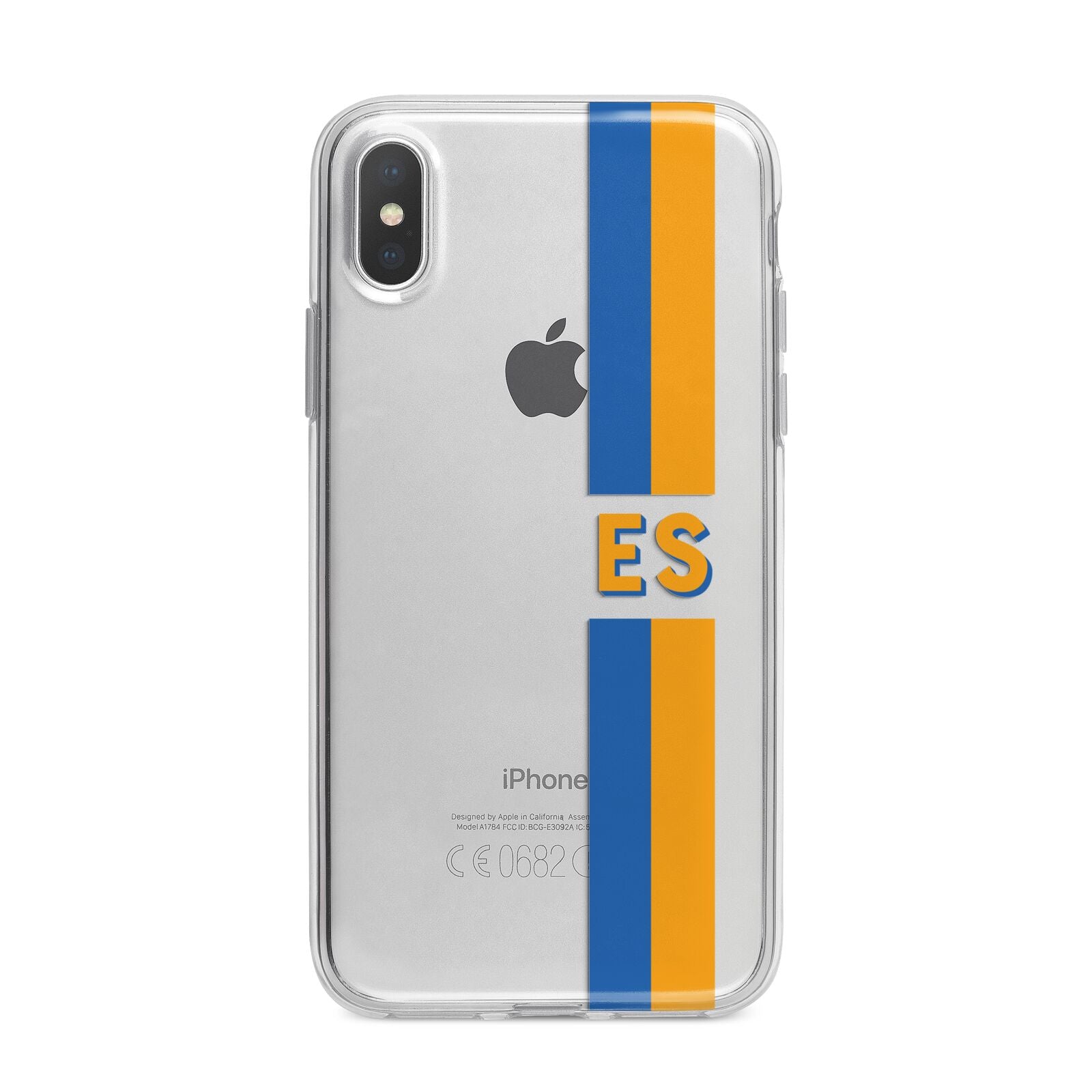 Personalised Striped iPhone X Bumper Case on Silver iPhone Alternative Image 1