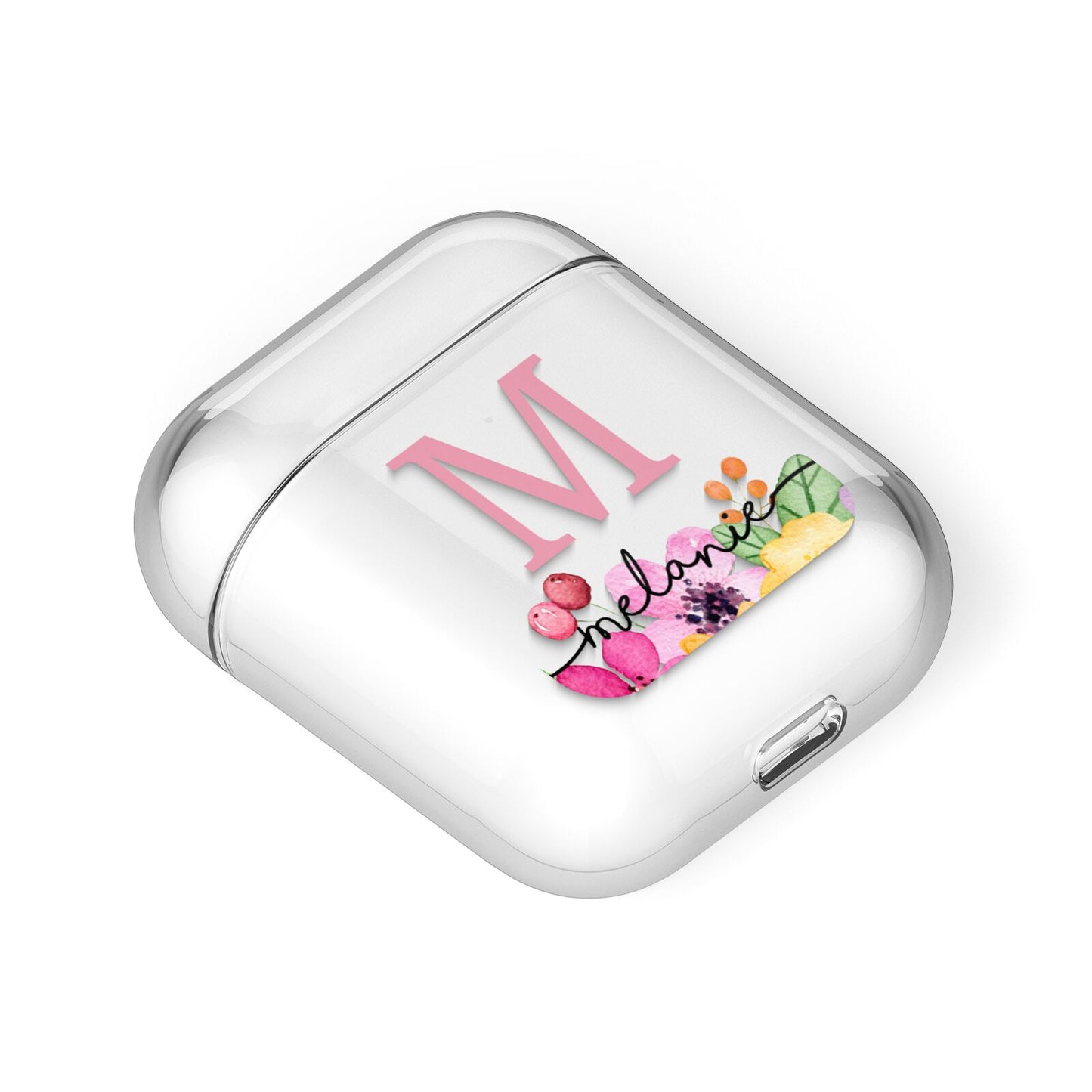 Personalised Summer Flowers AirPods Case Laid Flat