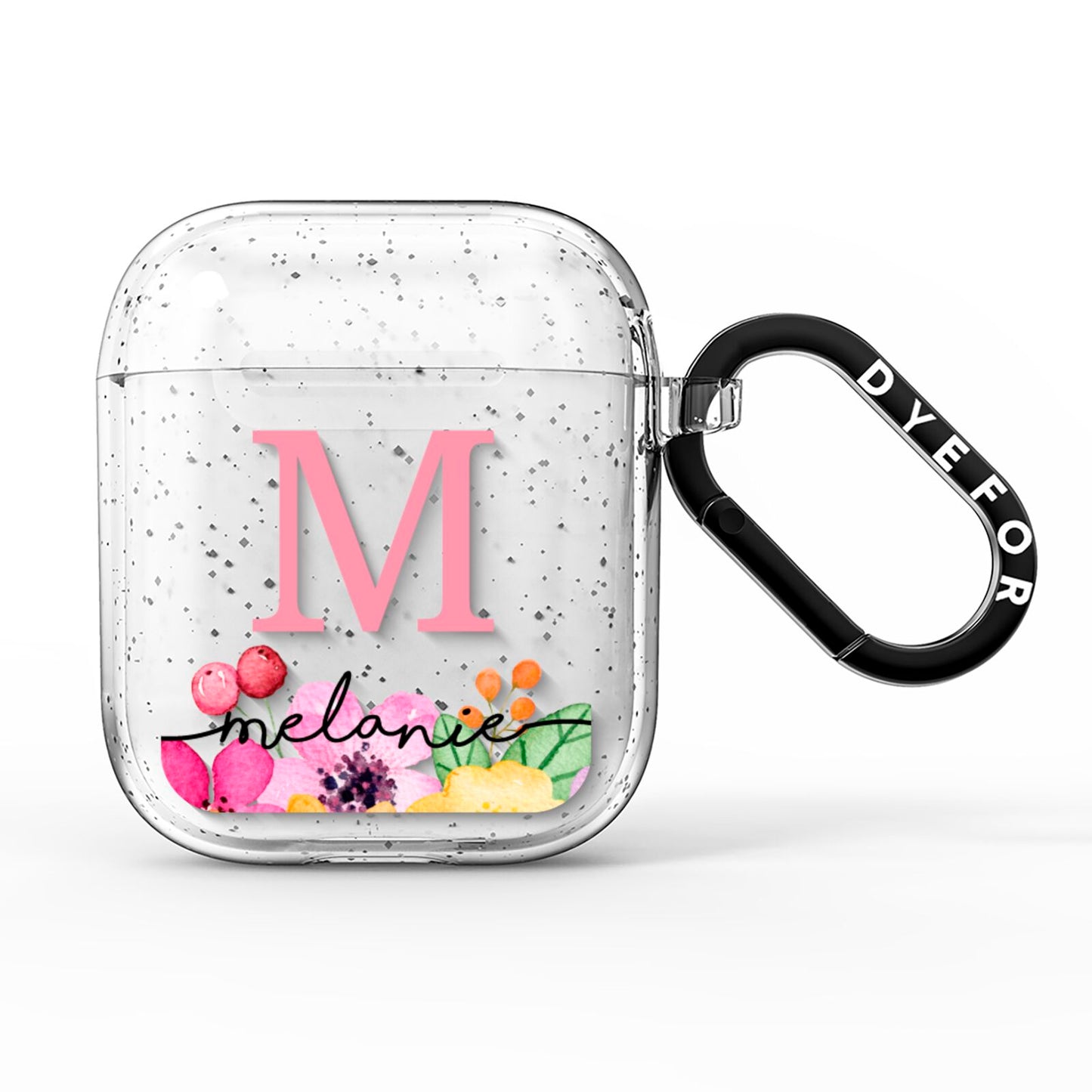 Personalised Summer Flowers AirPods Glitter Case