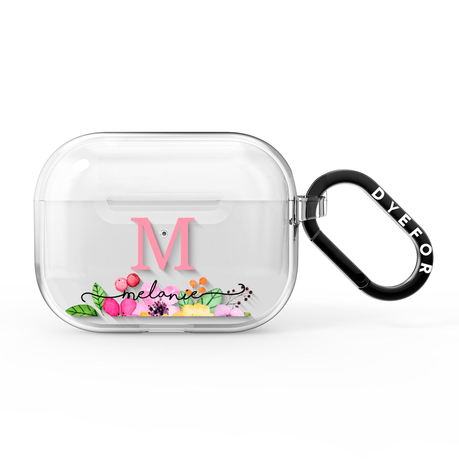 Personalised Summer Flowers AirPods Pro Clear Case