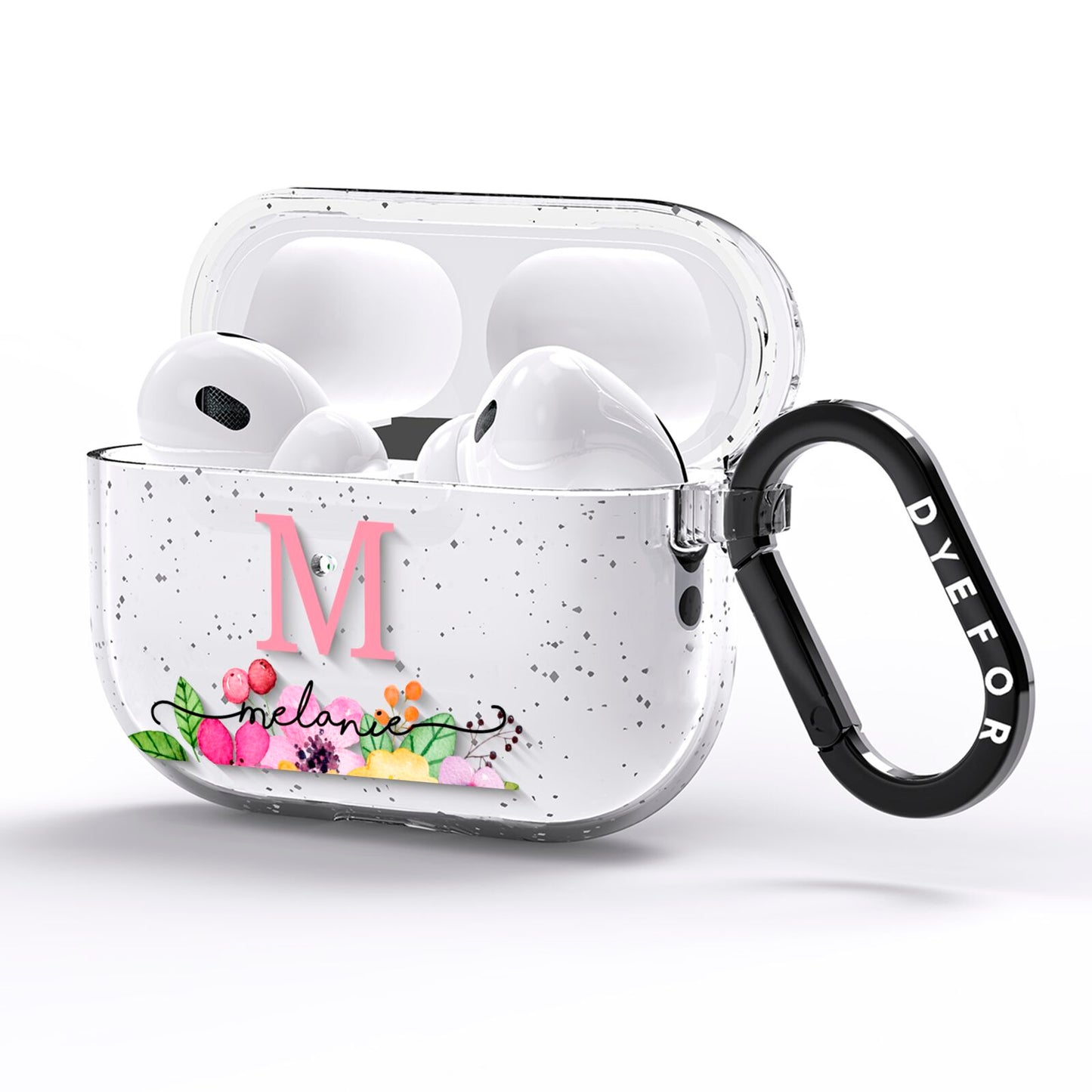 Personalised Summer Flowers AirPods Pro Glitter Case Side Image