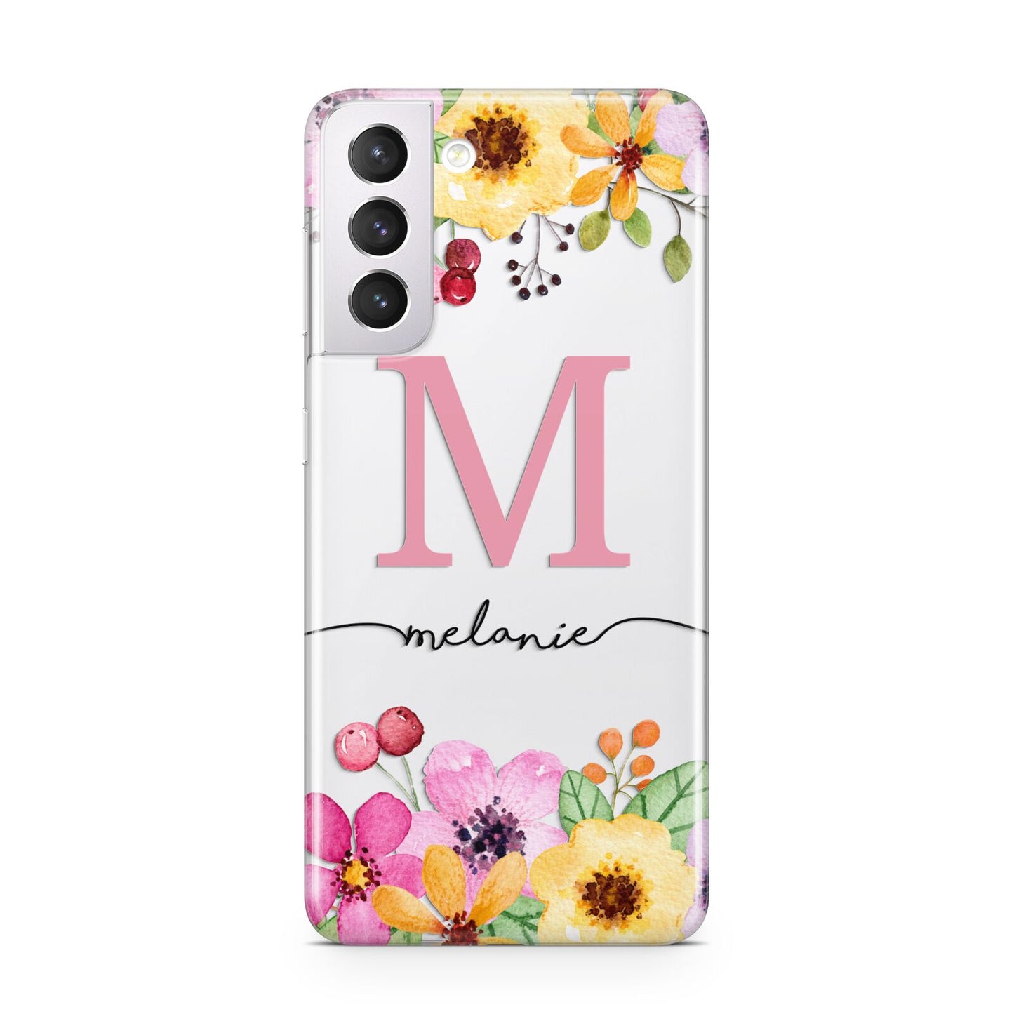 Personalised Summer Flowers Samsung S21 Case