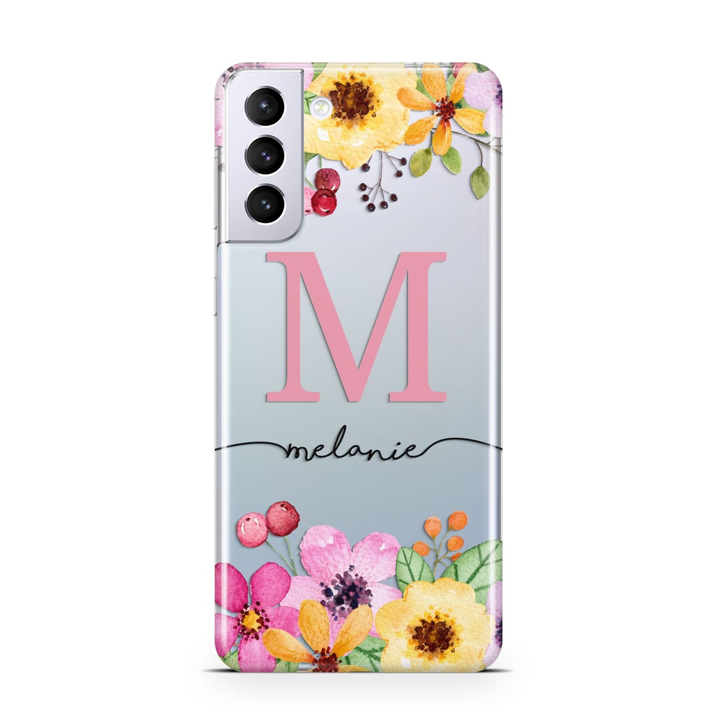 Personalised Summer Flowers Samsung S21 Plus Case