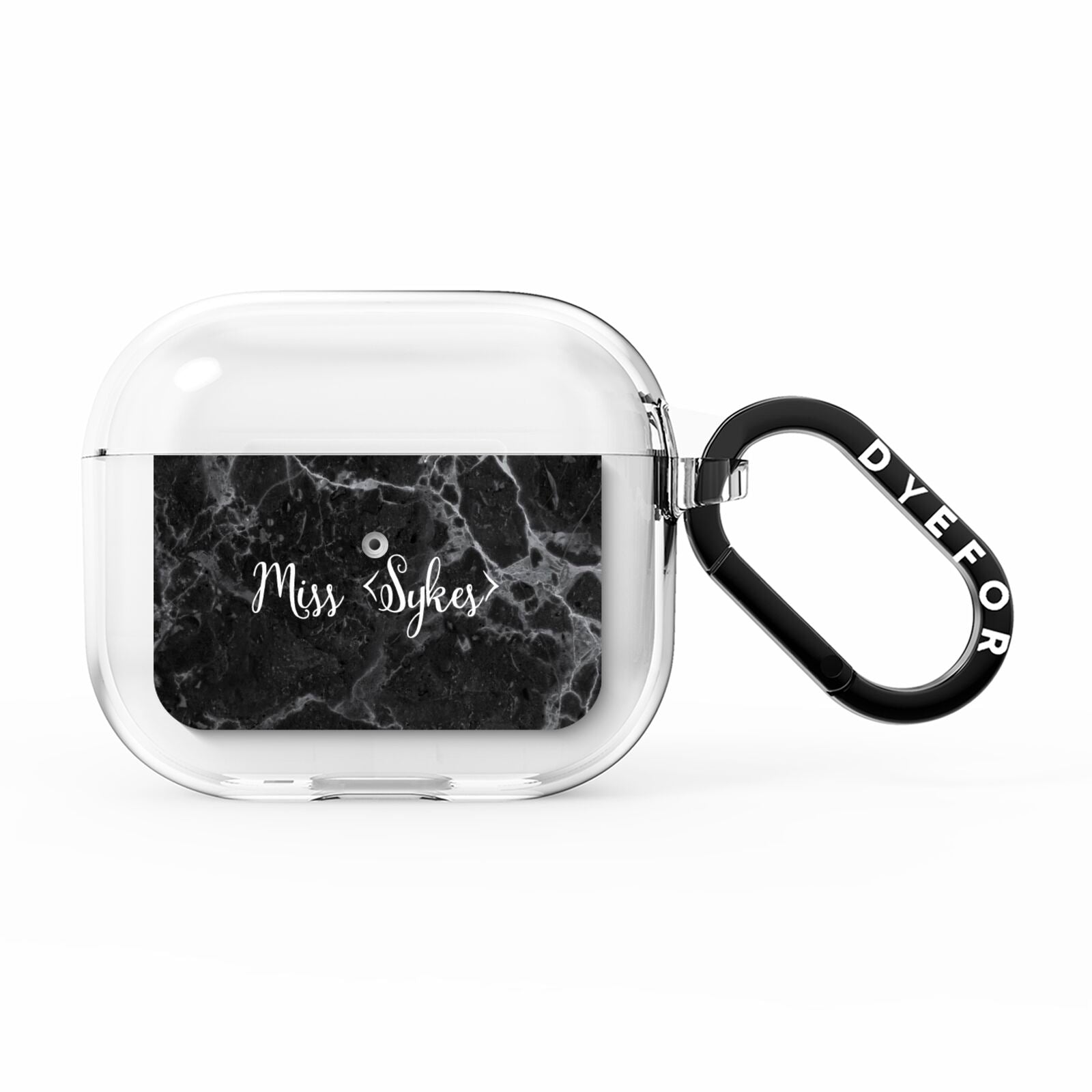 Personalised Surname Marble AirPods Clear Case 3rd Gen