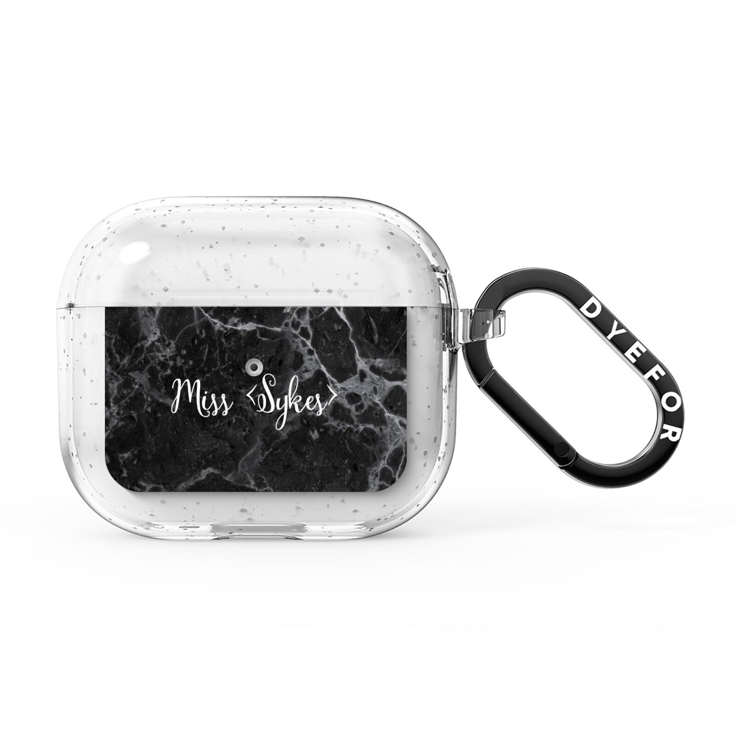 Personalised Surname Marble AirPods Glitter Case 3rd Gen