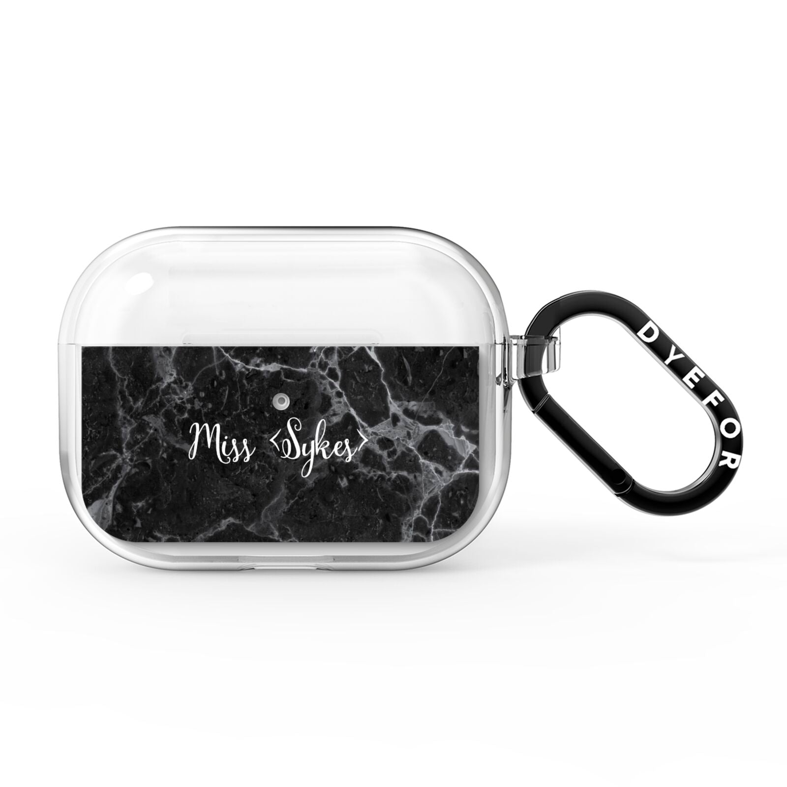 Personalised Surname Marble AirPods Pro Clear Case