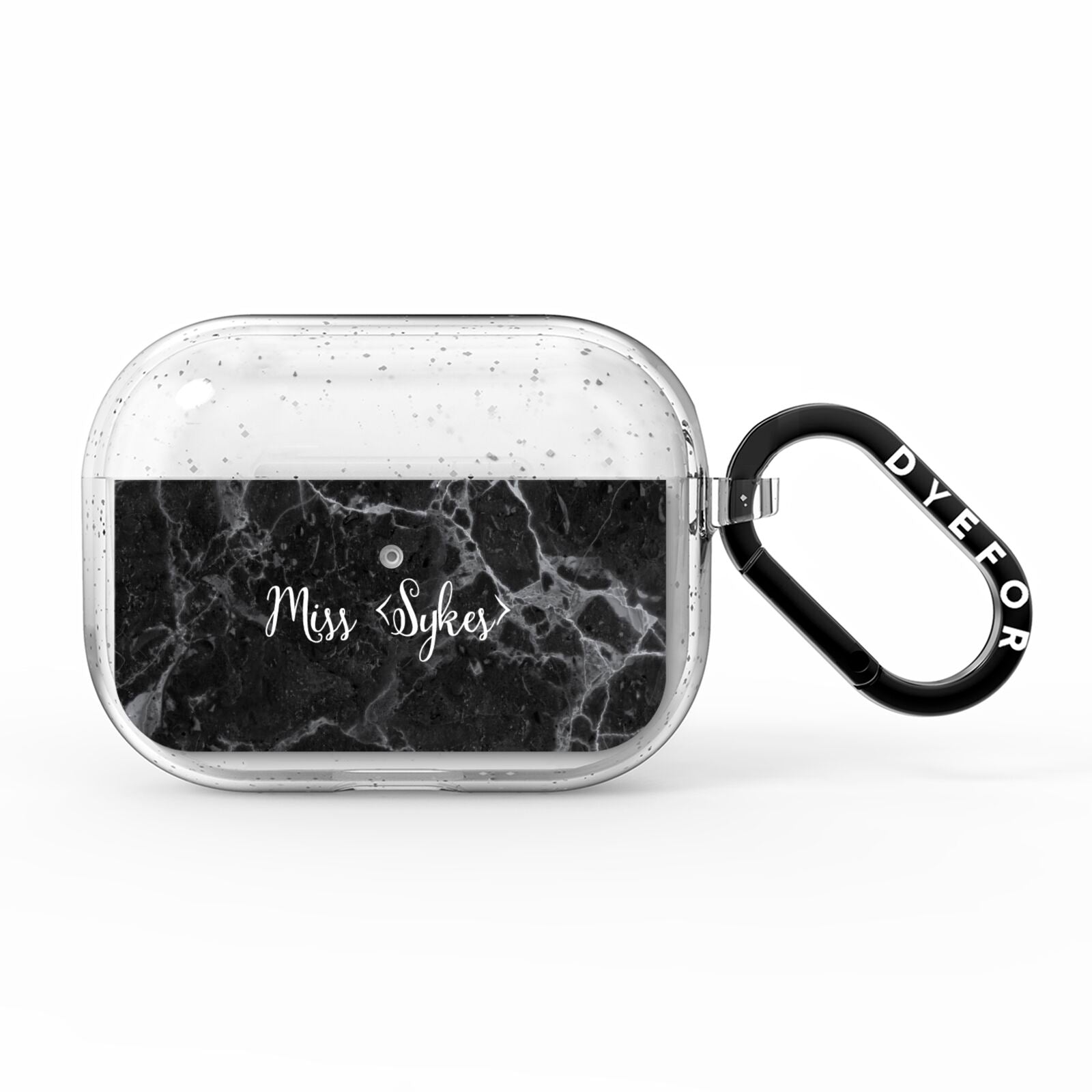 Personalised Surname Marble AirPods Pro Glitter Case