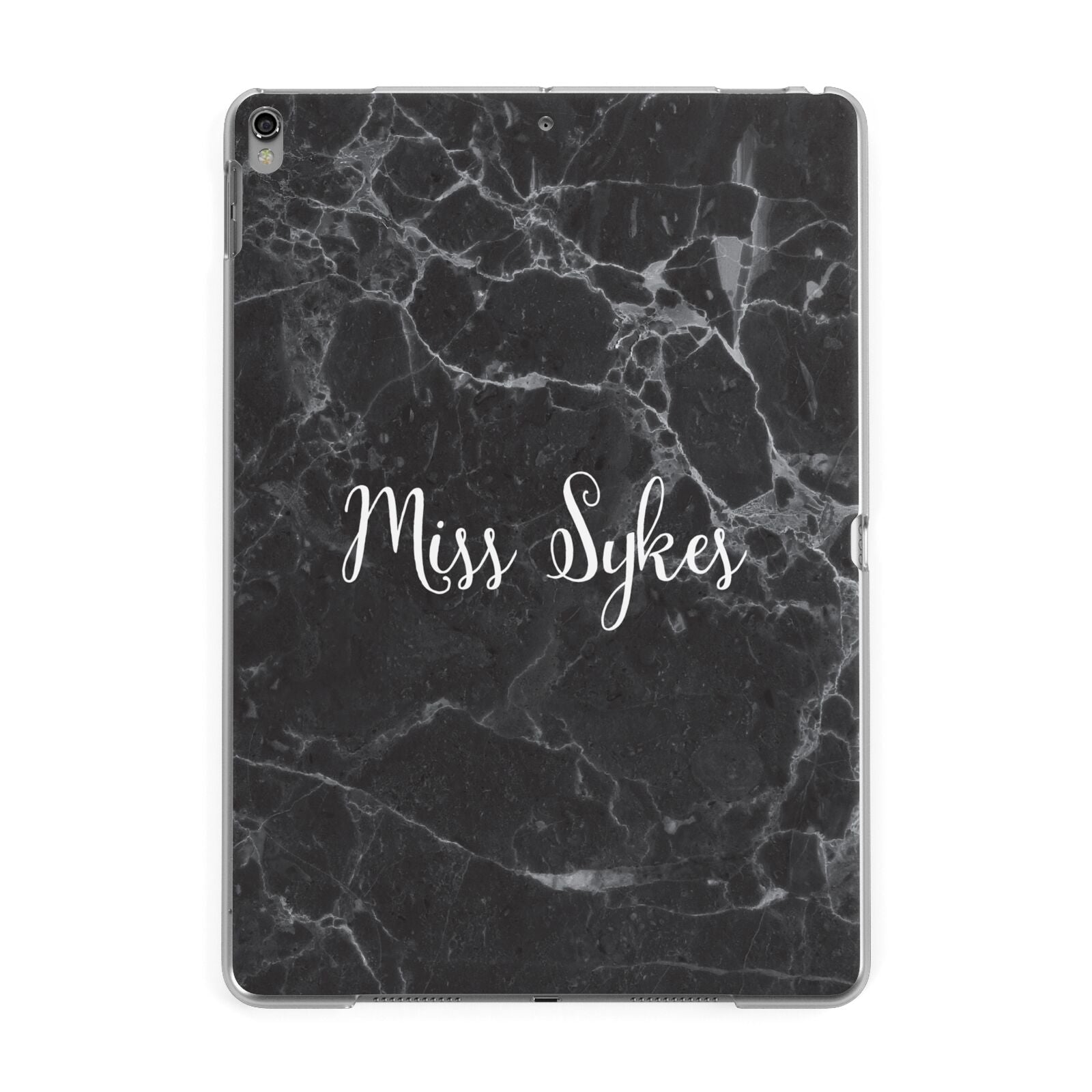 Personalised Surname Marble Apple iPad Grey Case