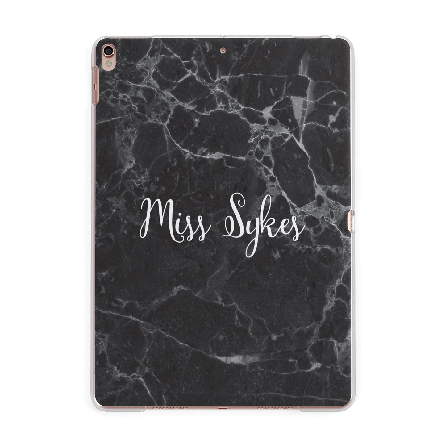 Personalised Surname Marble Apple iPad Rose Gold Case