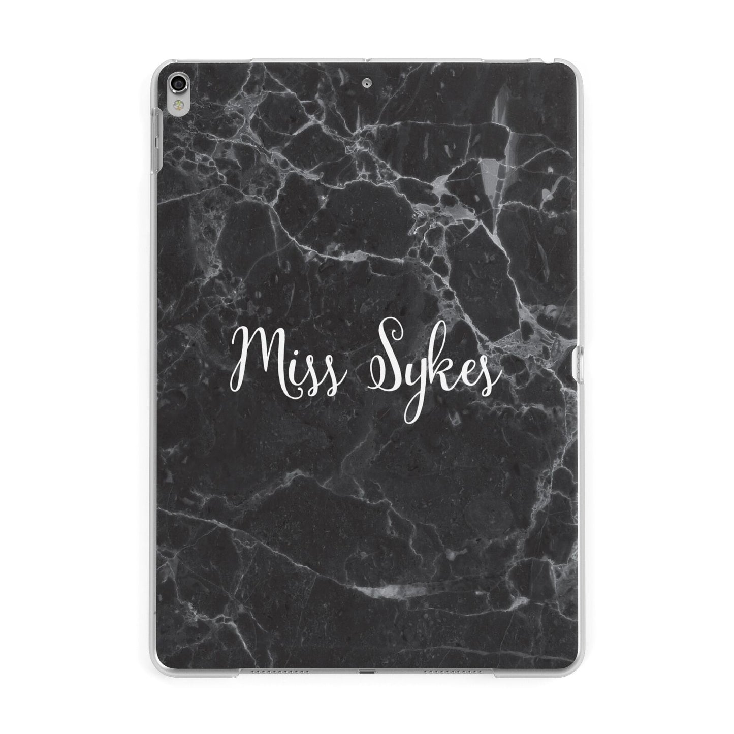 Personalised Surname Marble Apple iPad Silver Case