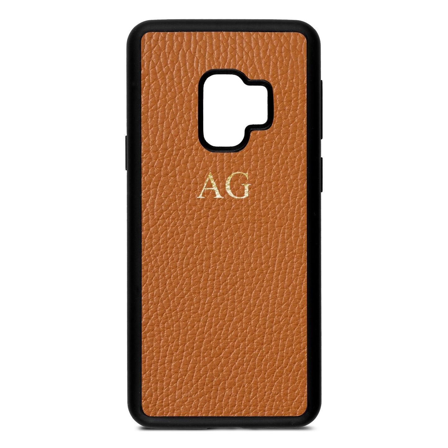 Personalised Tan Pebble Leather Samsung S9 Case