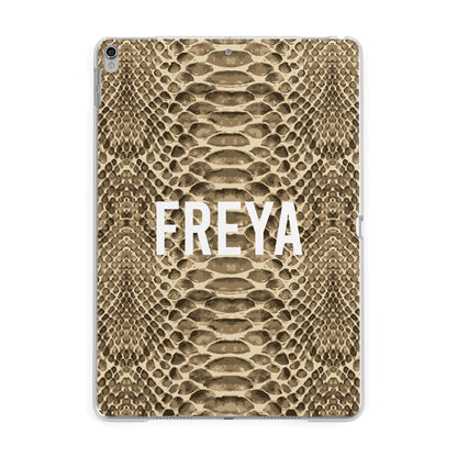 Personalised Tan Snakeskin Apple iPad Silver Case